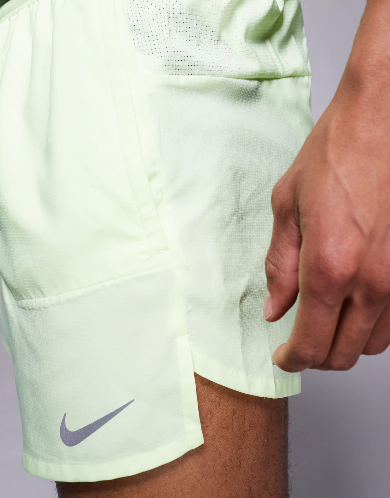 Nike Running Stride Dri-FIT 5 inch shorts in lime