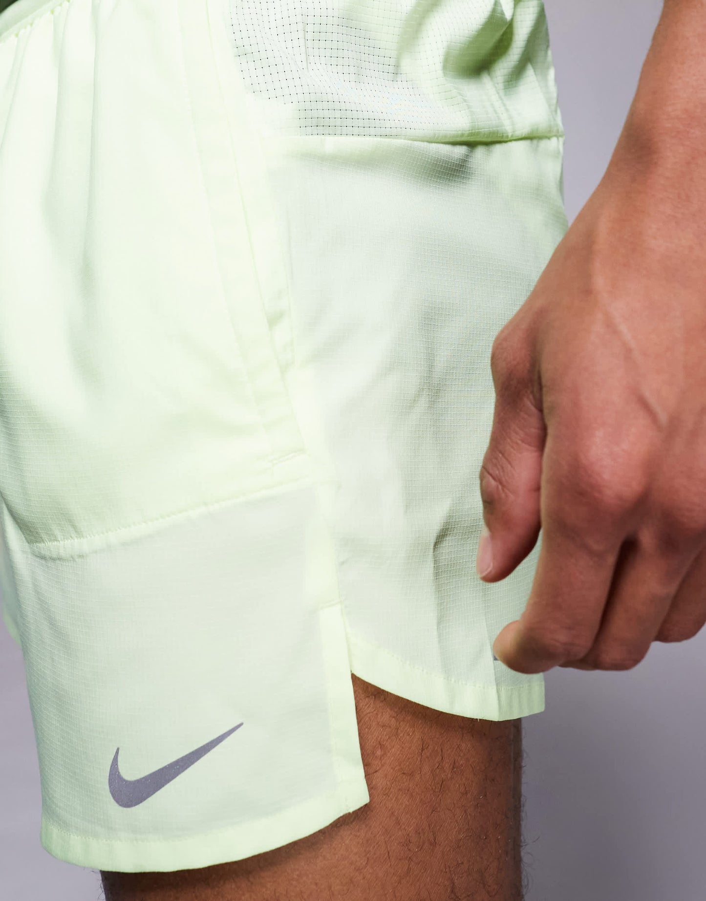 Nike Running Stride Dri-FIT 5 inch shorts in lime