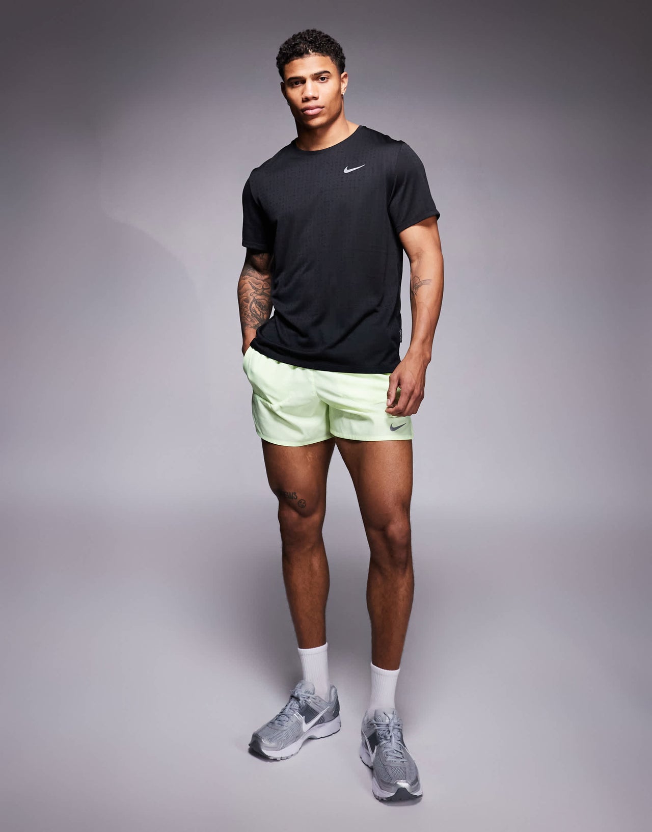 Nike Running Stride Dri-FIT 5 inch shorts in lime