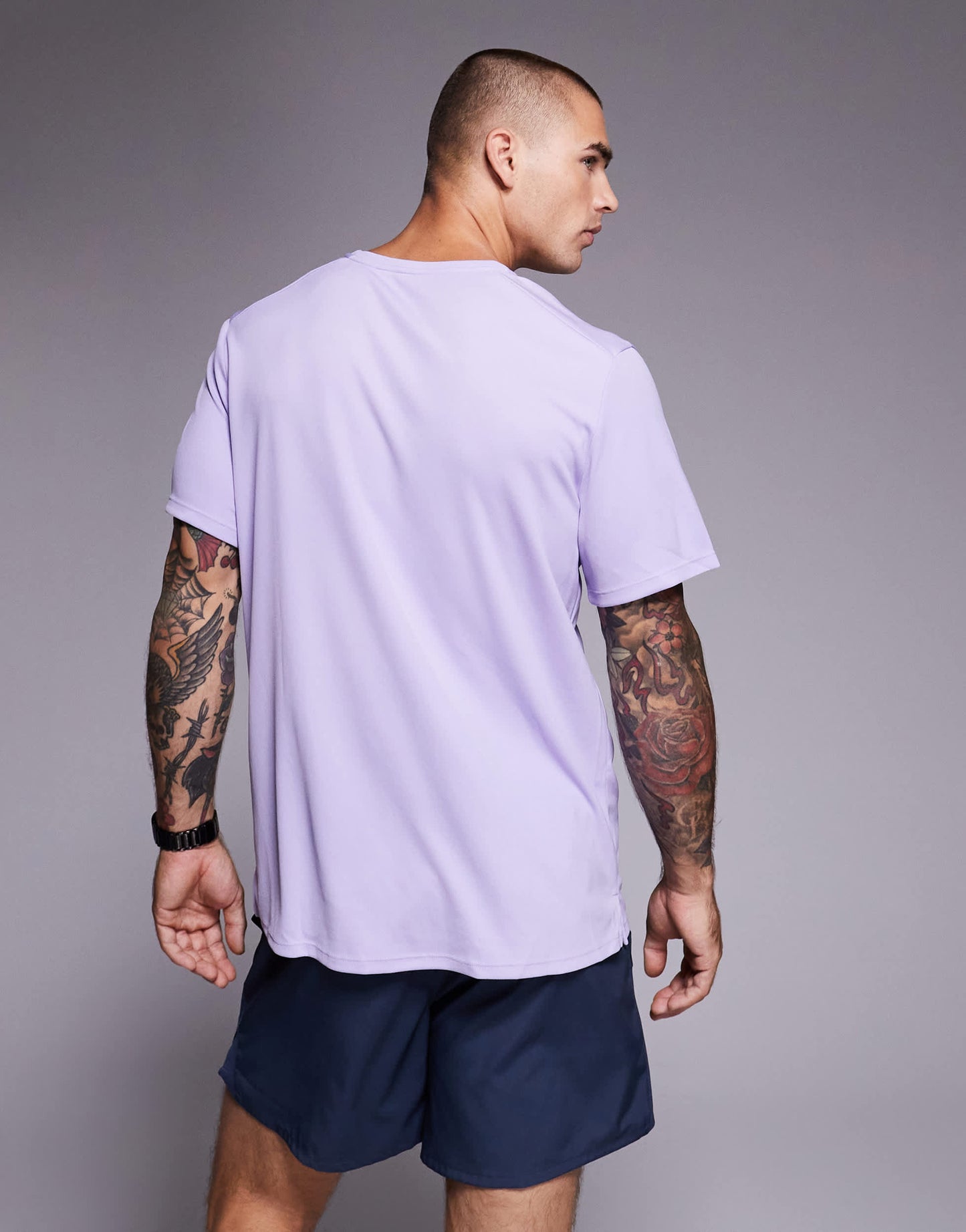 Nike Running Miler Run Energy Dri-FIT t-shirt in lilac