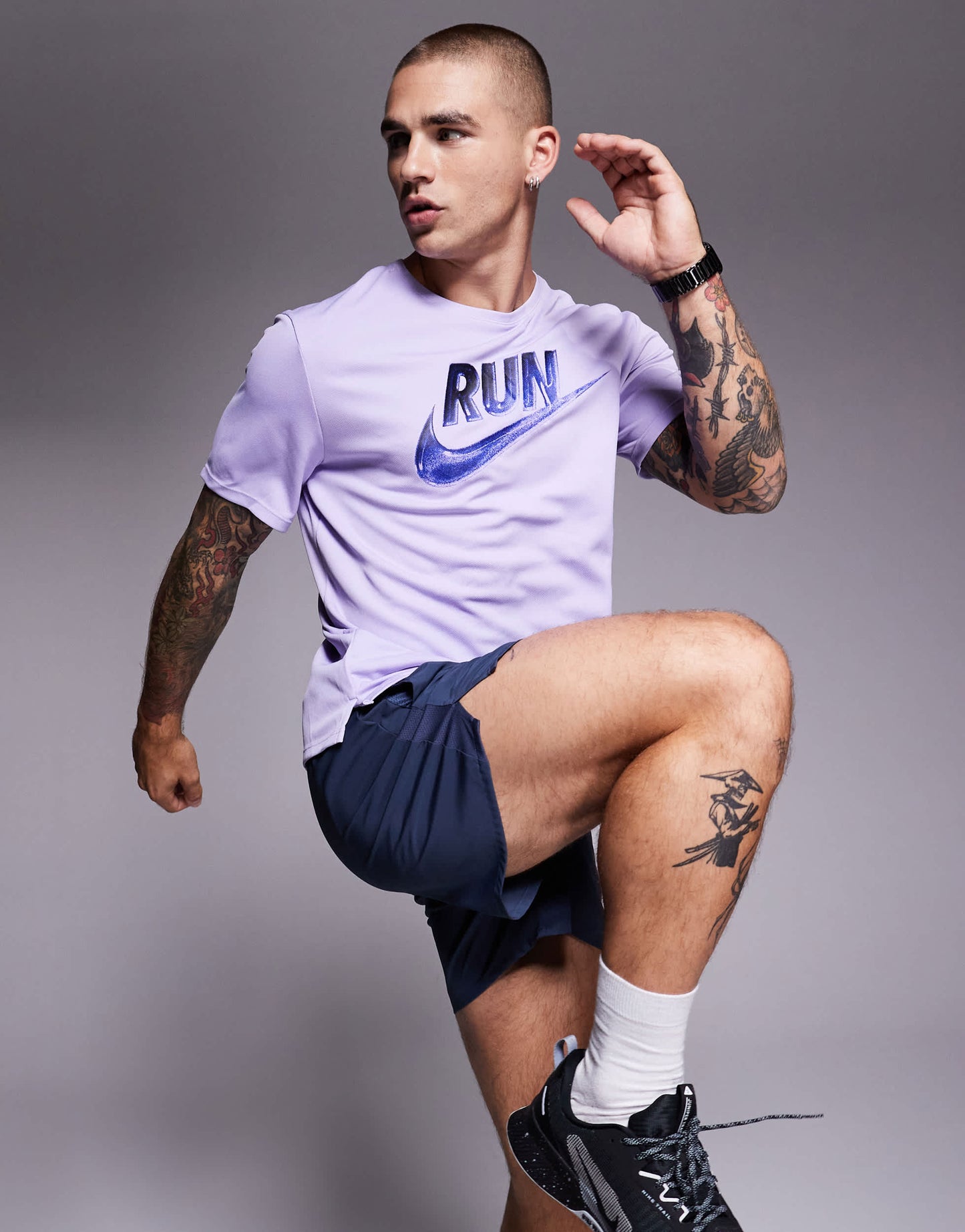 Nike Running Miler Run Energy Dri-FIT t-shirt in lilac