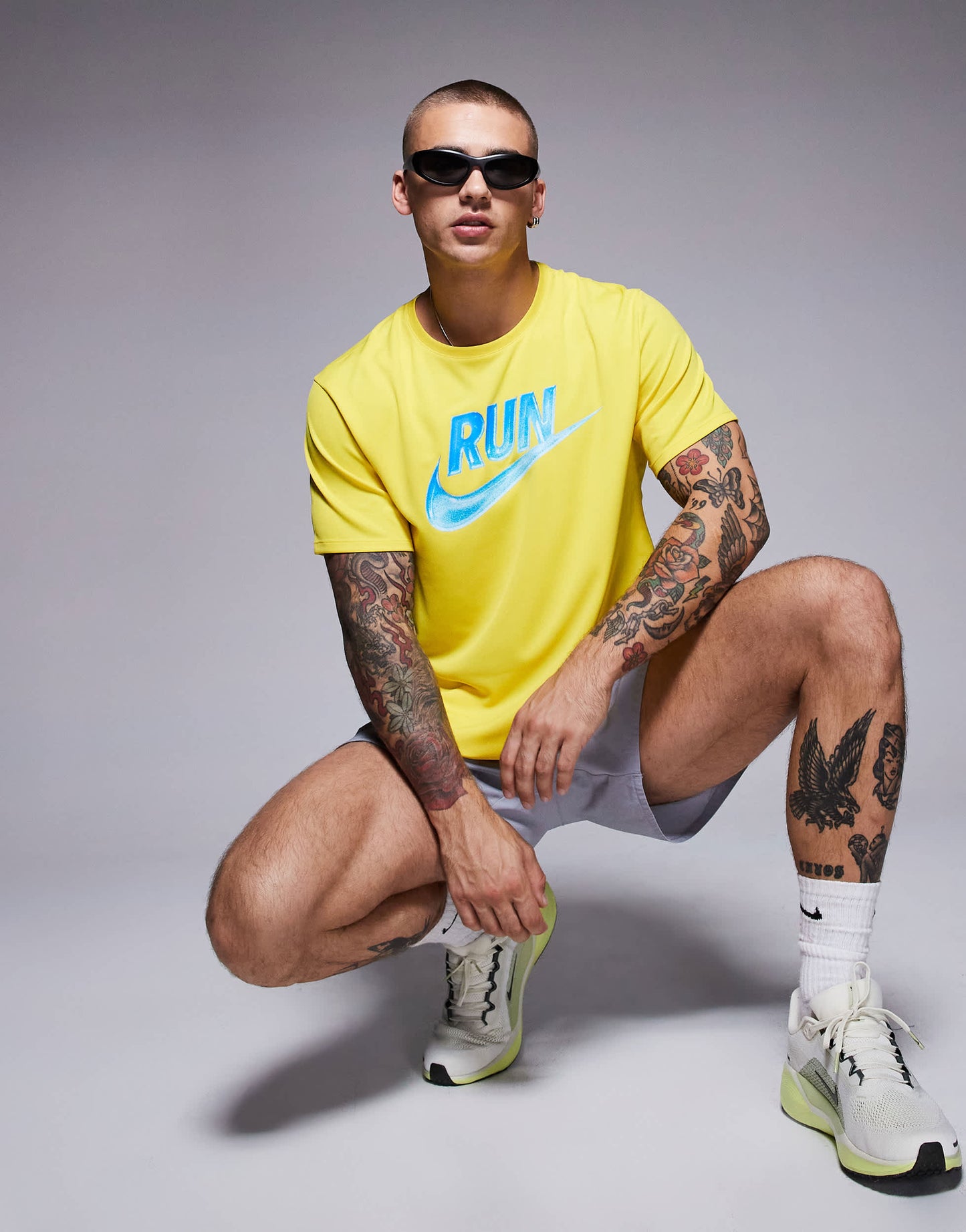 Nike Running Miler Run Energy t-shirt in yellow