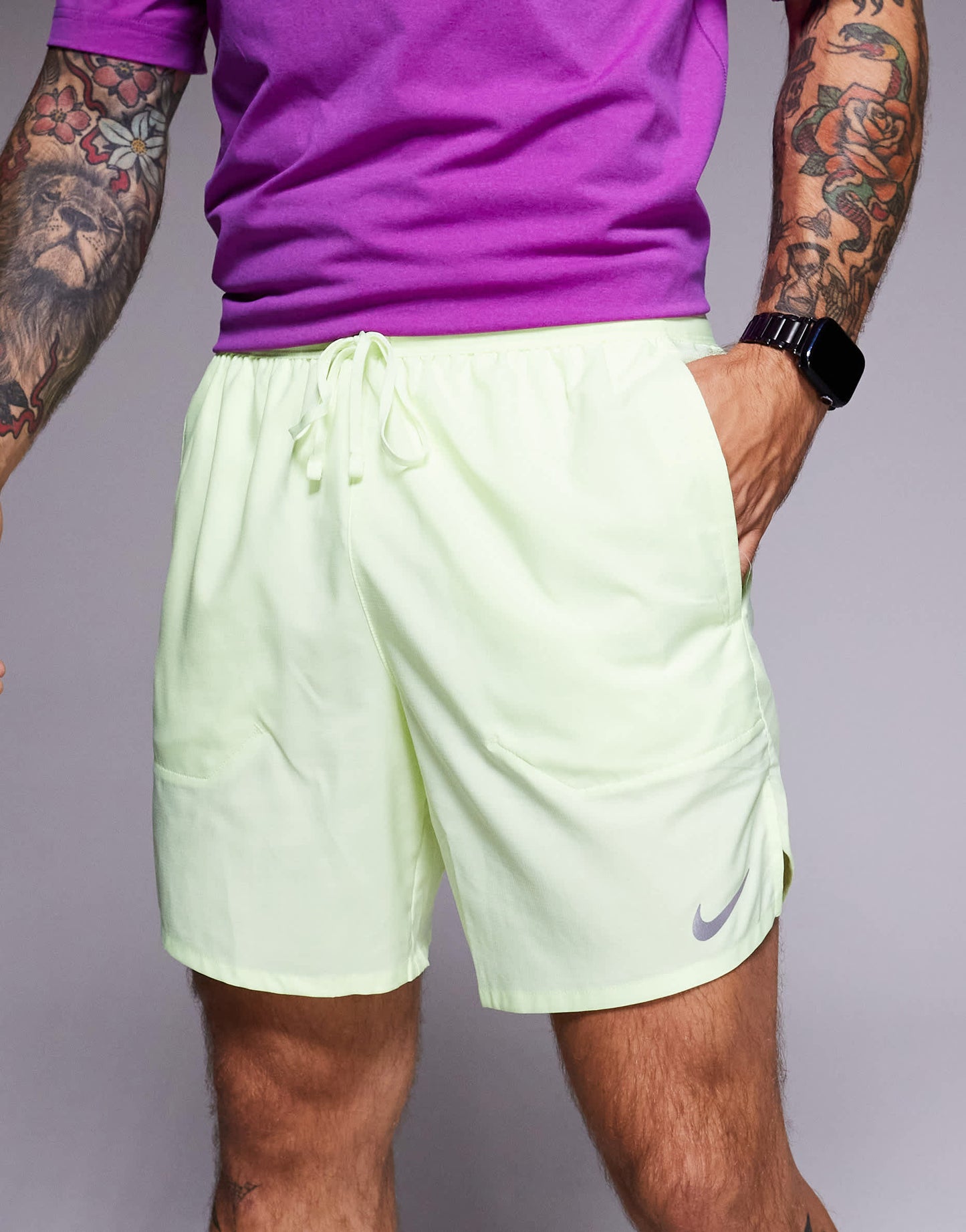 Nike Running Challenger Dri-FIT 7 inch shorts in green