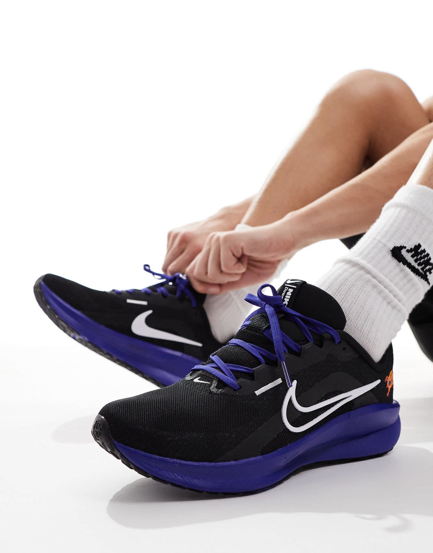 Nike Running Downshifter 13 trainers in black and purple