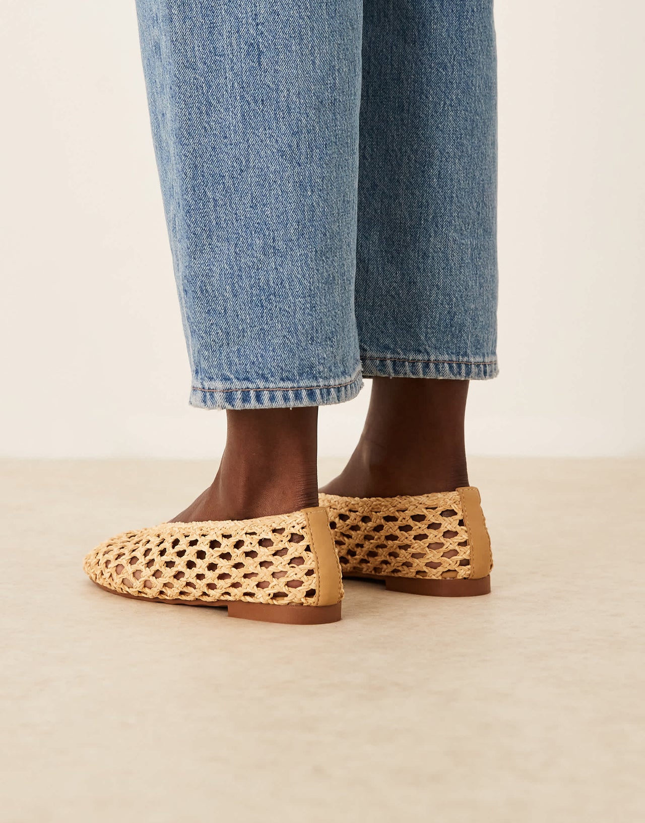 ASOS DESIGN Linus clean  ballets in natural weave