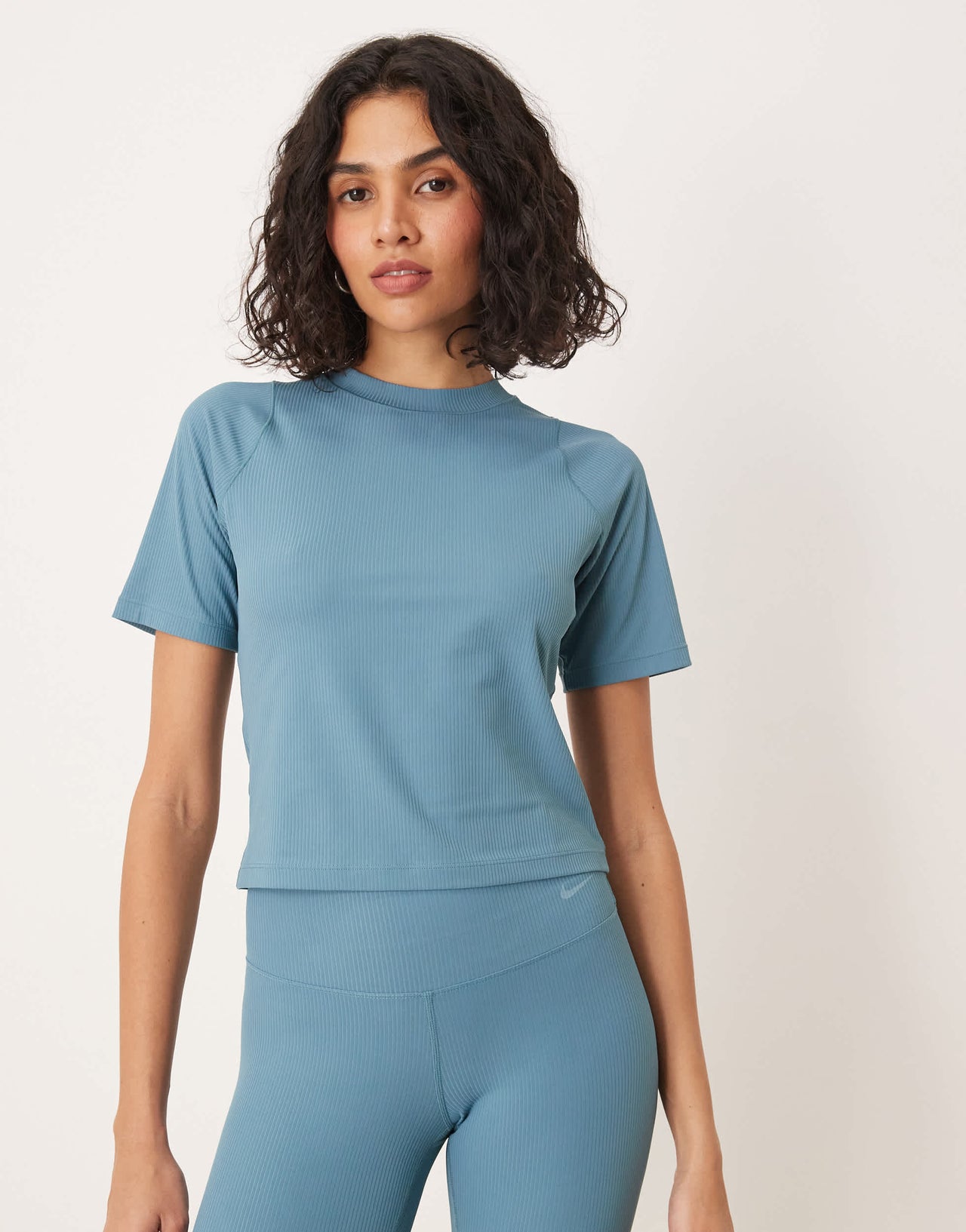 Nike Training Zenvy Dri-FIT ribbed top in blue