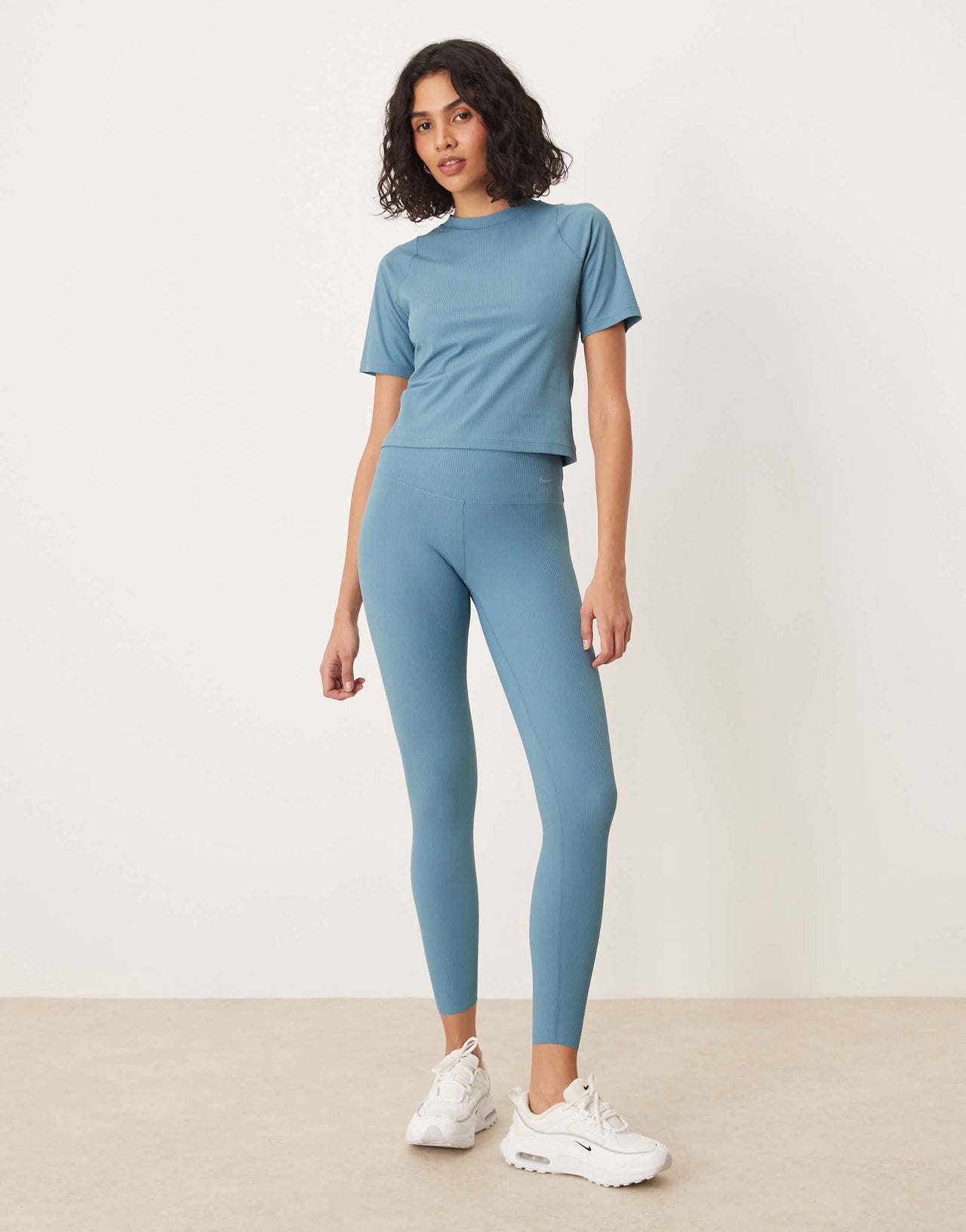 Nike Training Zenvy Dri-FIT ribbed top in blue