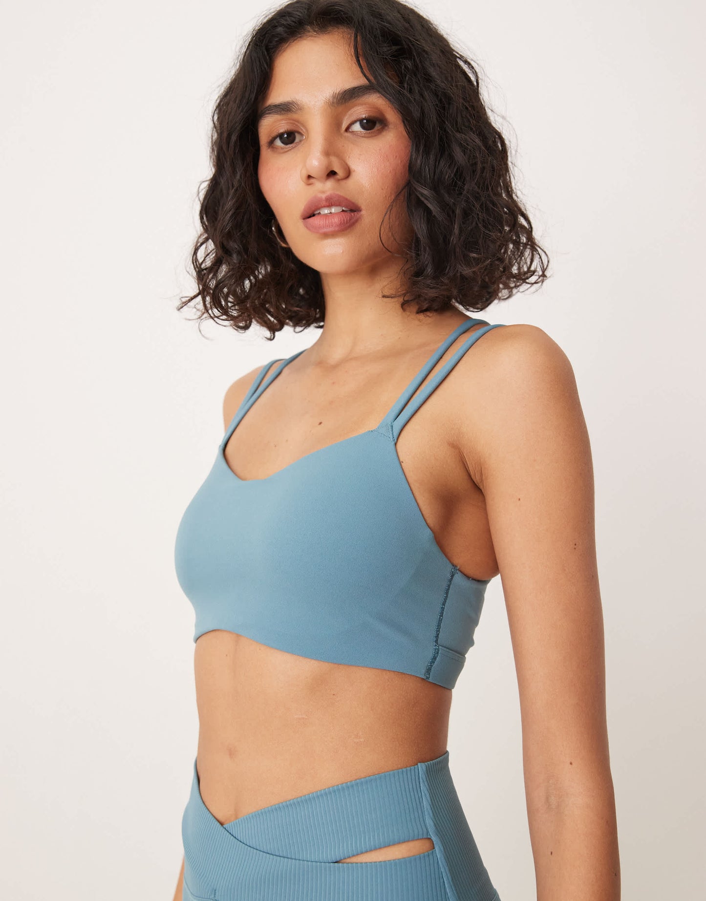 Nike Training Zenvy Dri-FIT soft touch Alate light support sports bra in blue