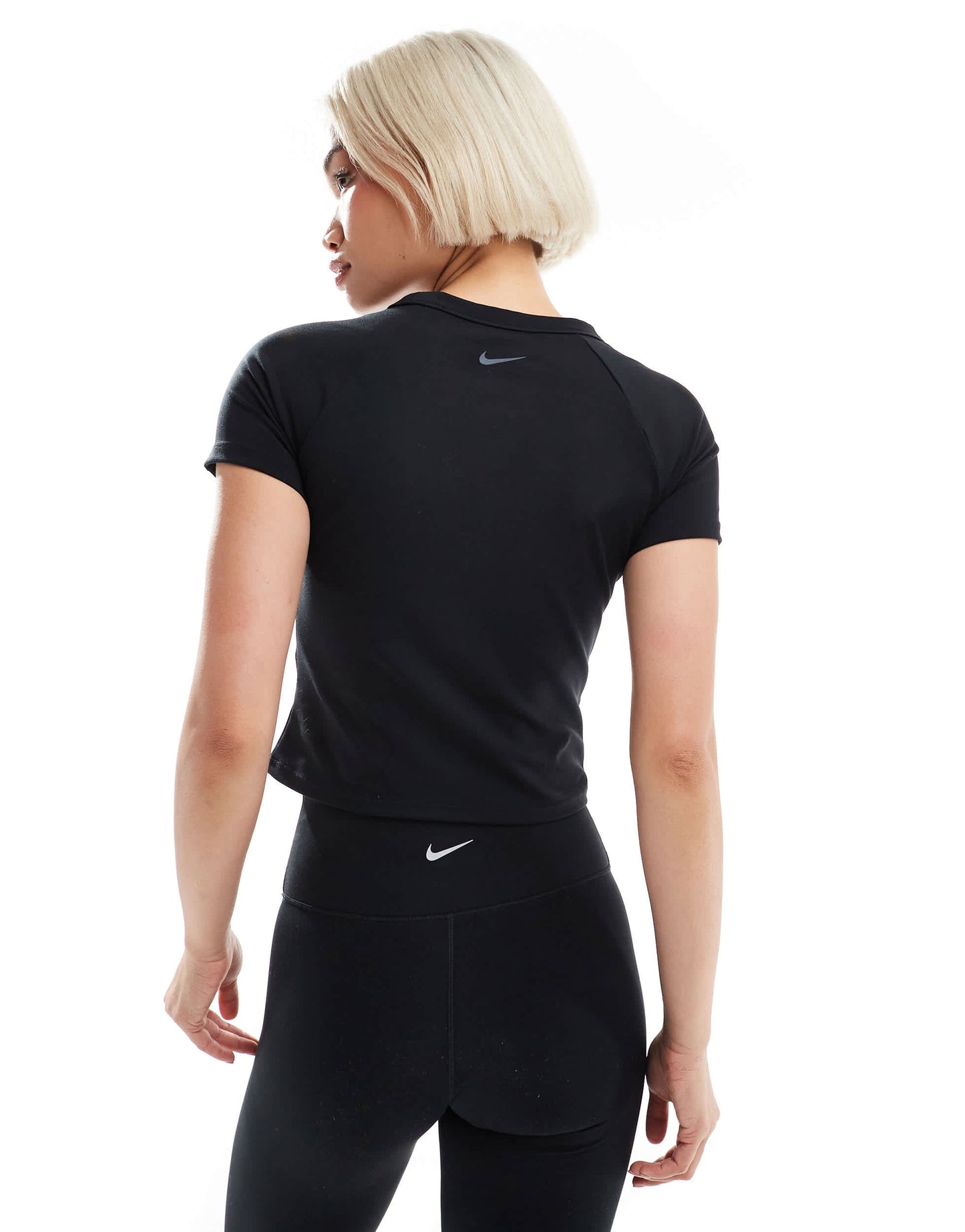 Nike One Training Dri-FIT key hole fitted t-shirt in black