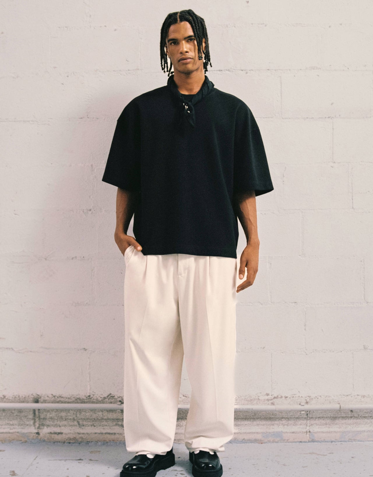 Pull&Bear premium boxy t-shirt in black