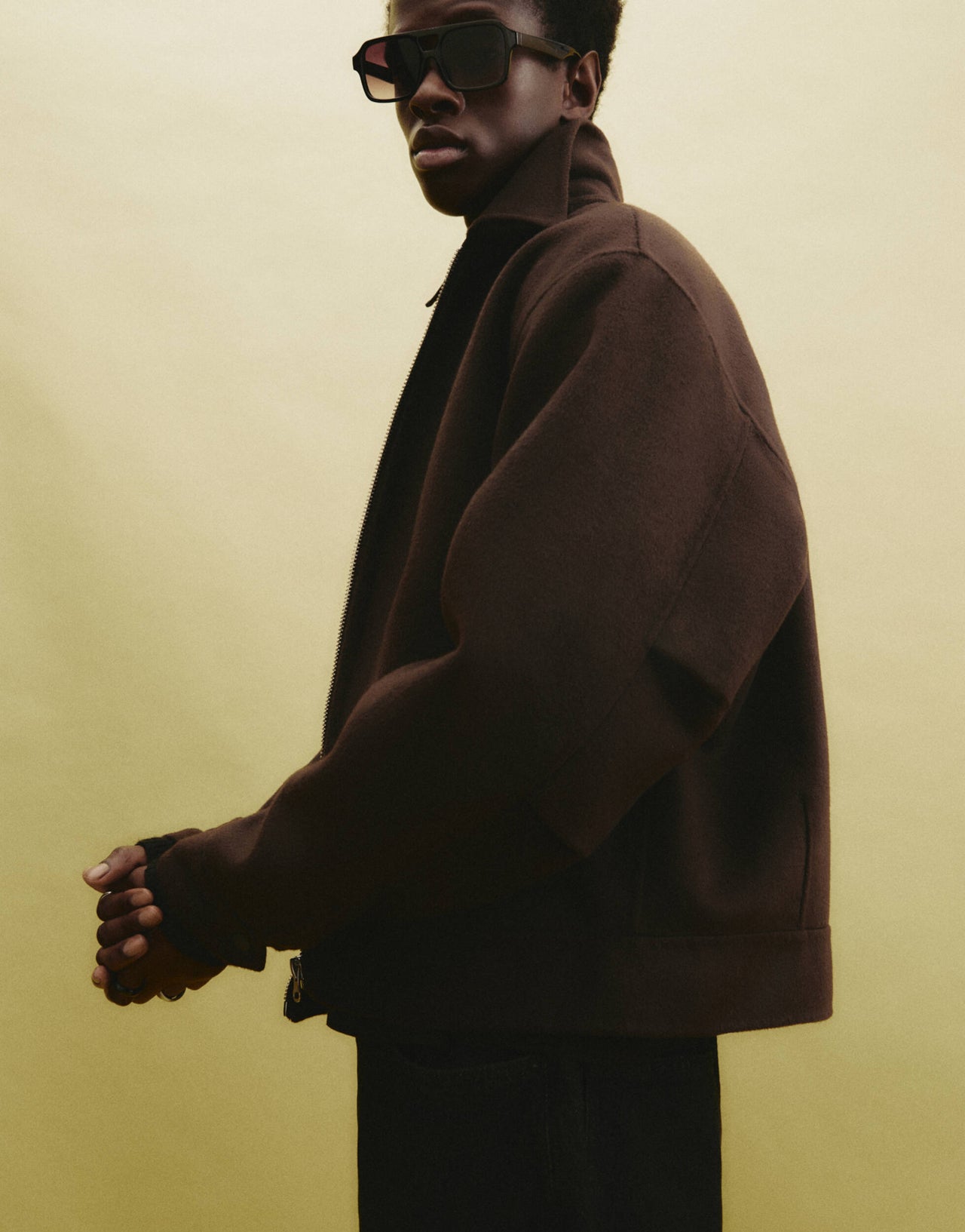 Pull&Bear zip through jacket in brown