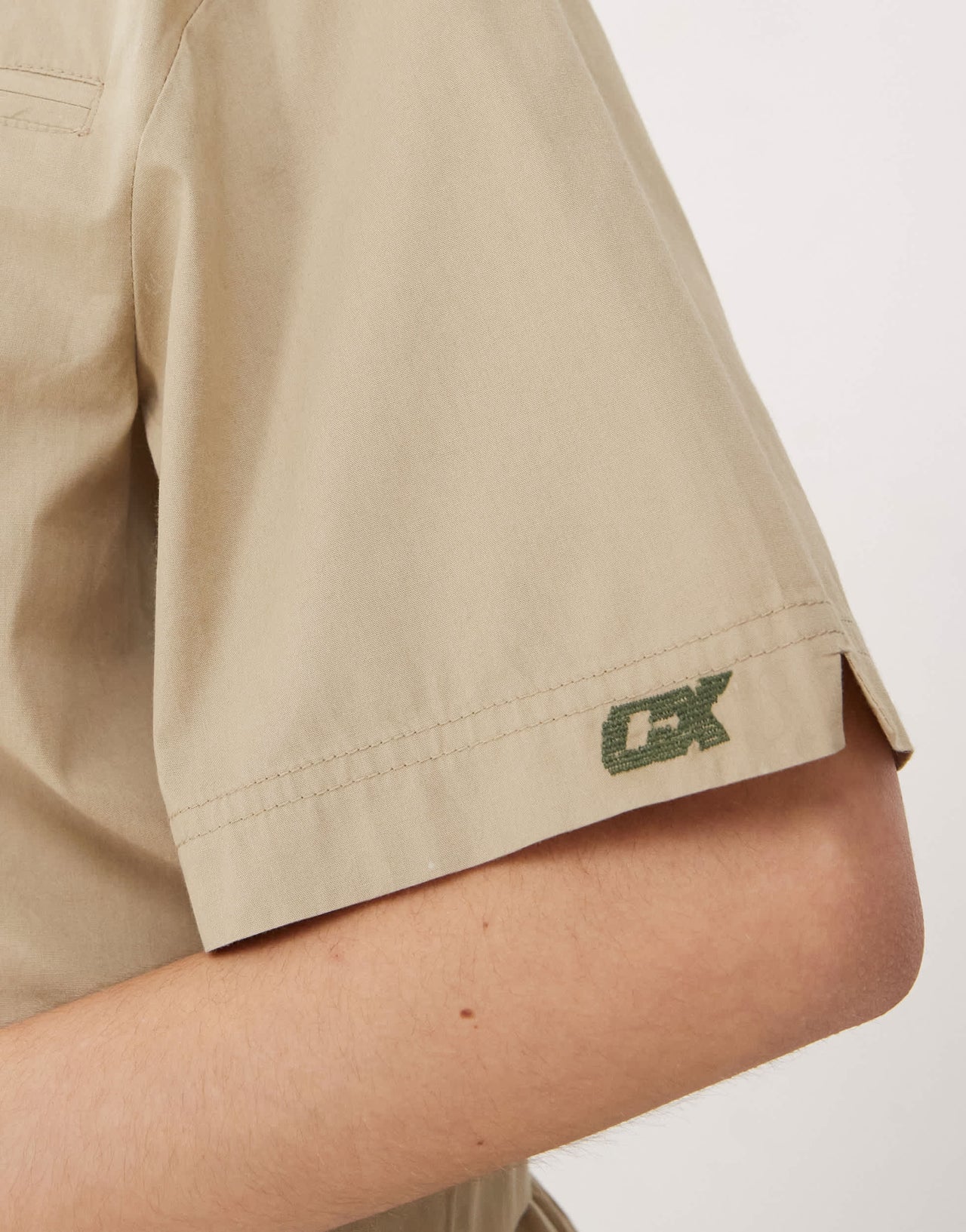 COLLUSION hooded zip shirt co-ord in stone