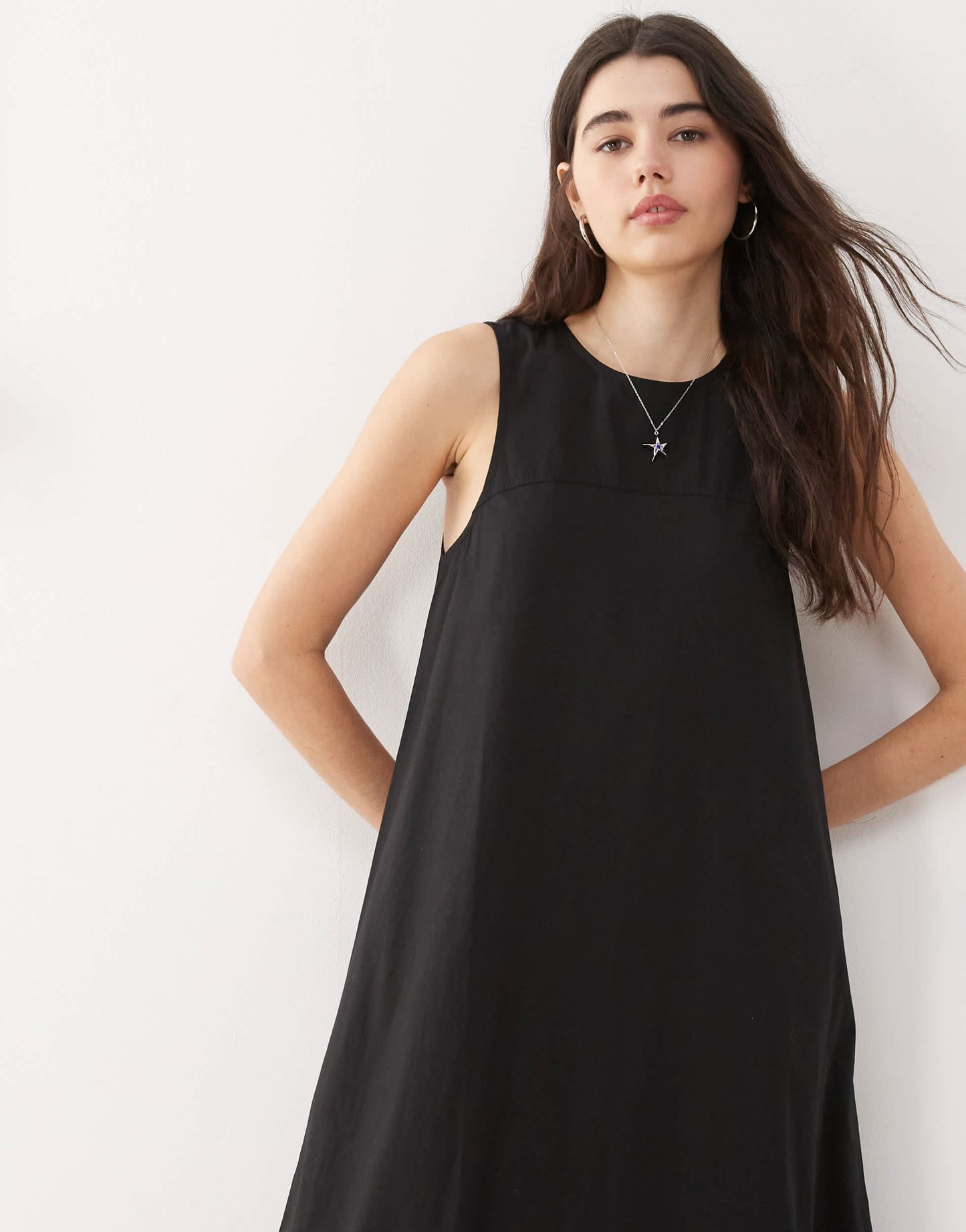 COLLUSION bubble hem maxi dress in black