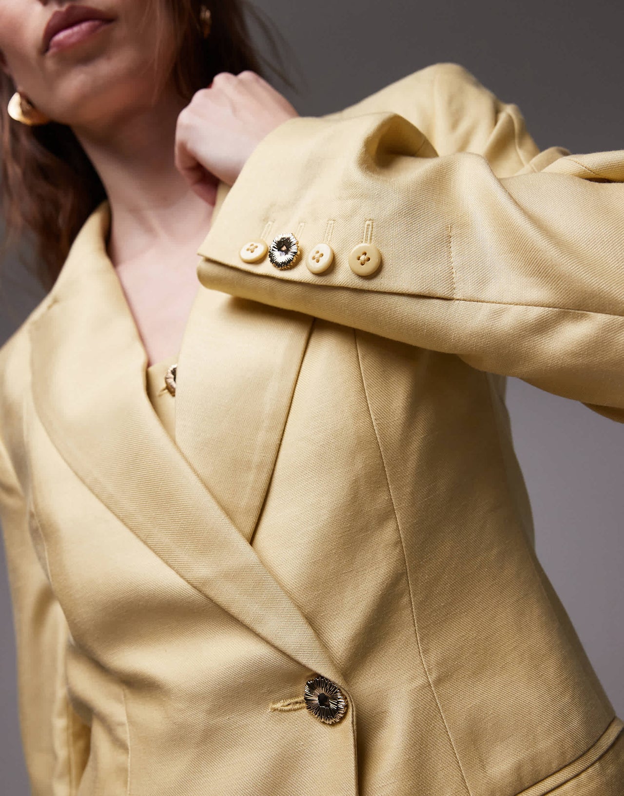 Topshop co ord premium wedding guest occasion blazer in buttermilk