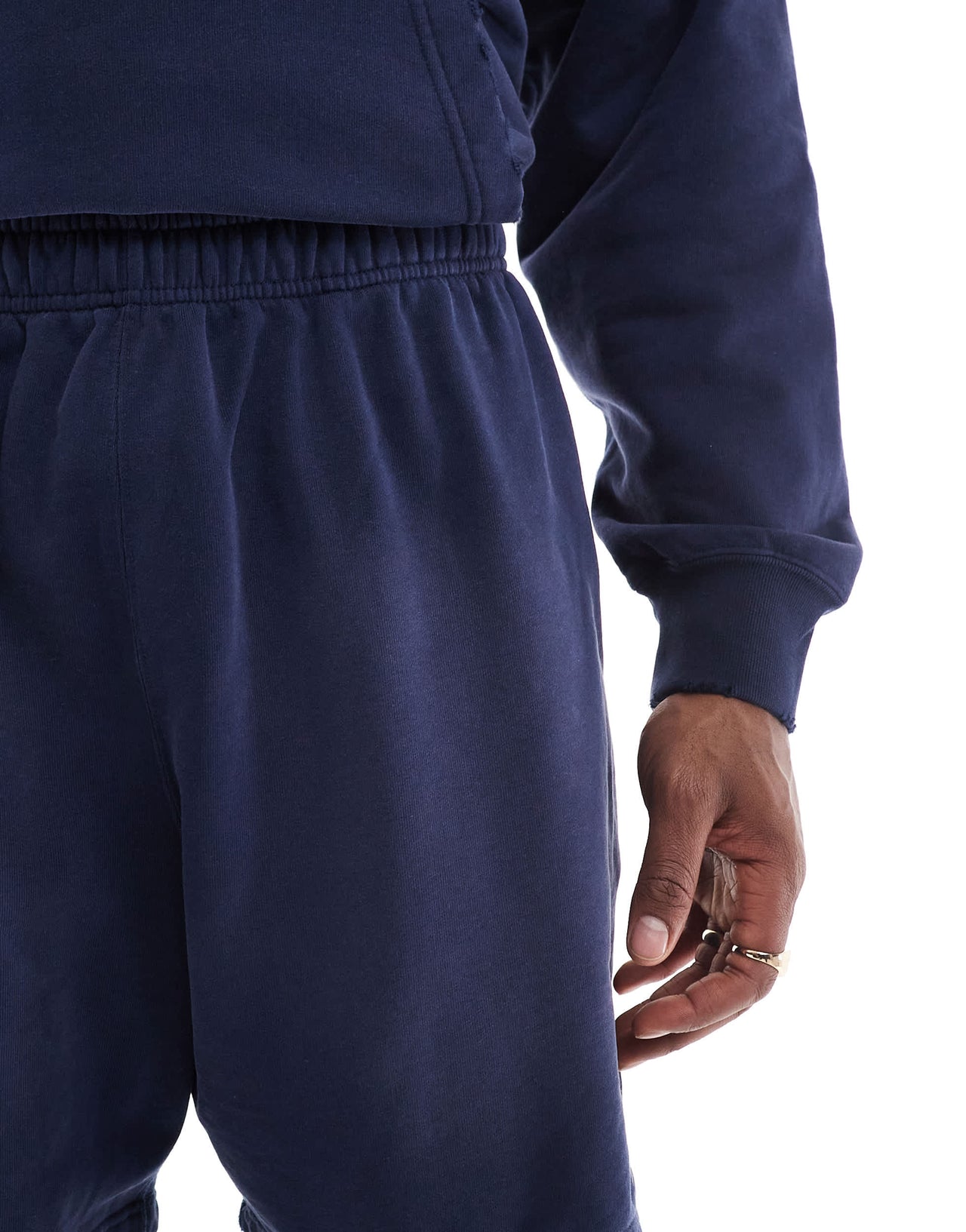 Nike Solo Swoosh French Terry short in washed navy
