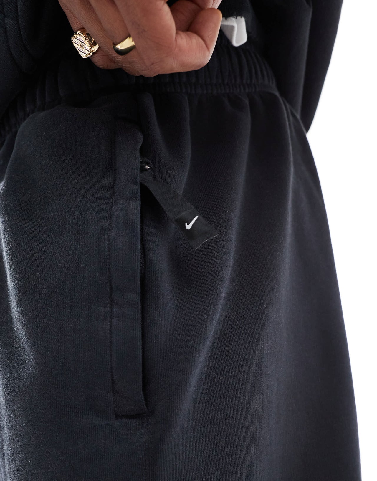 Nike Solo Swoosh French Terry short in washed black