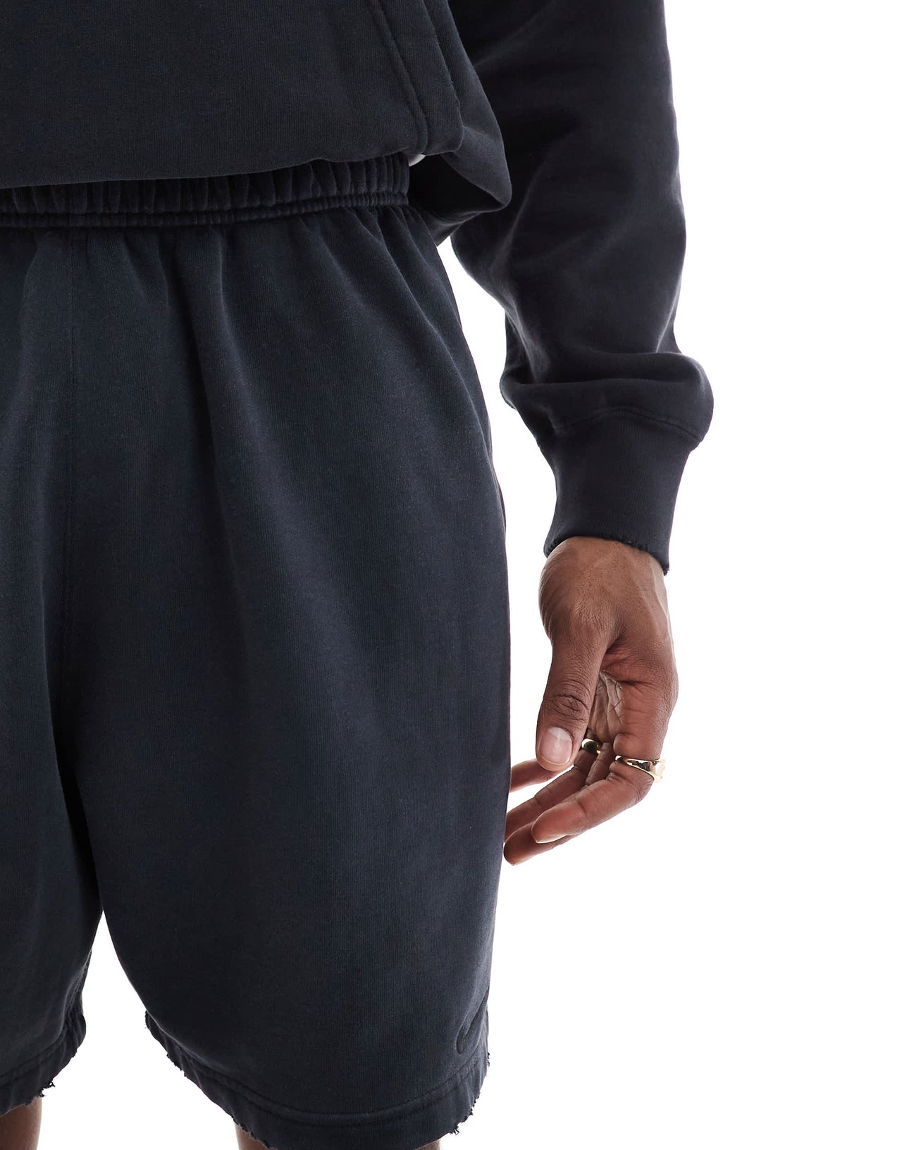 Nike Solo Swoosh French Terry short in washed black