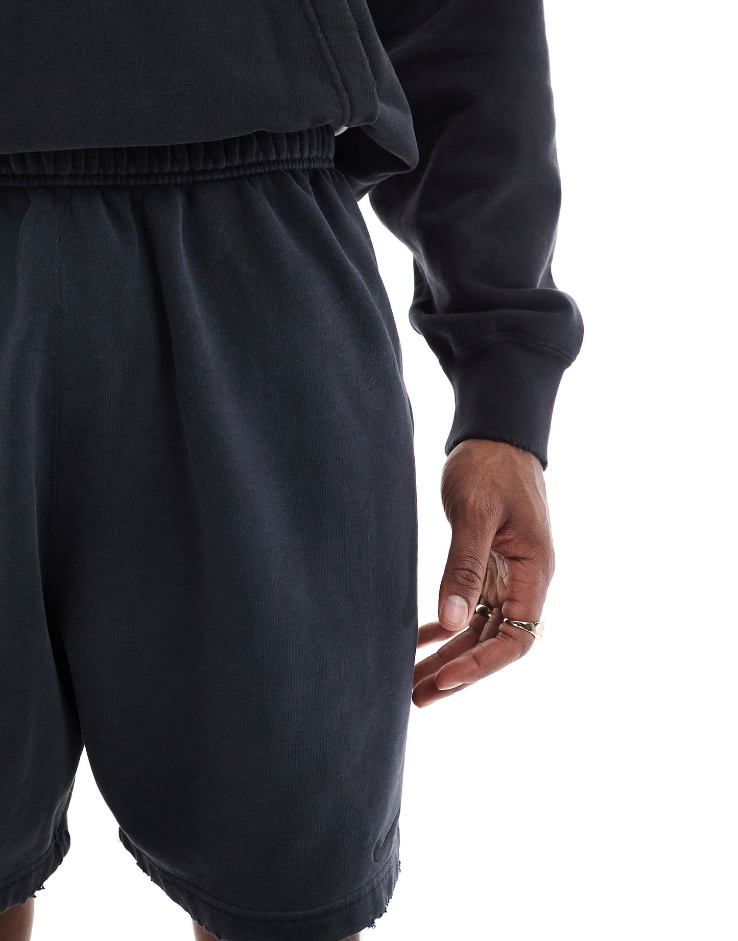 Nike Solo Swoosh French Terry short in washed black