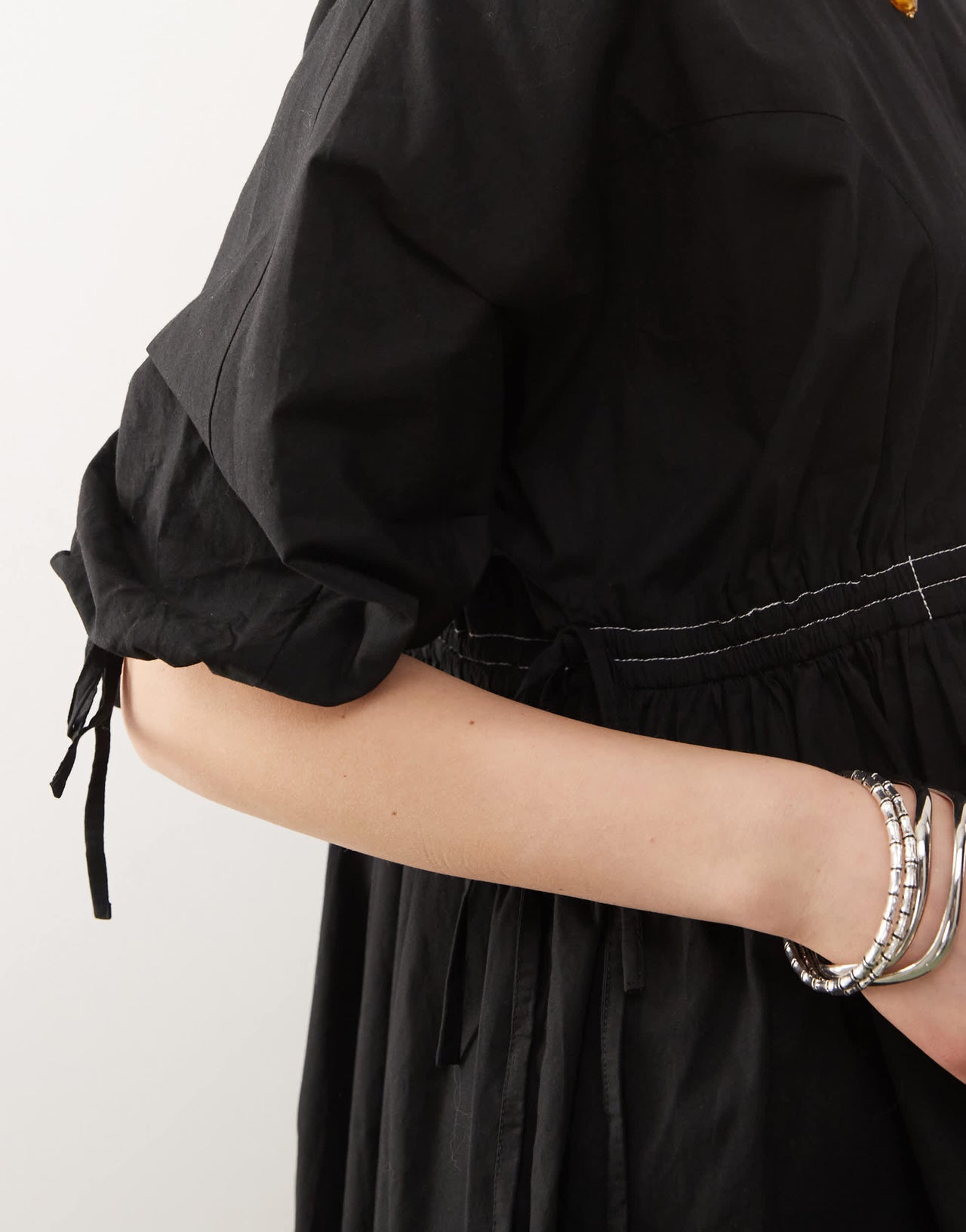 COLLUSION smock mini summer dress in black