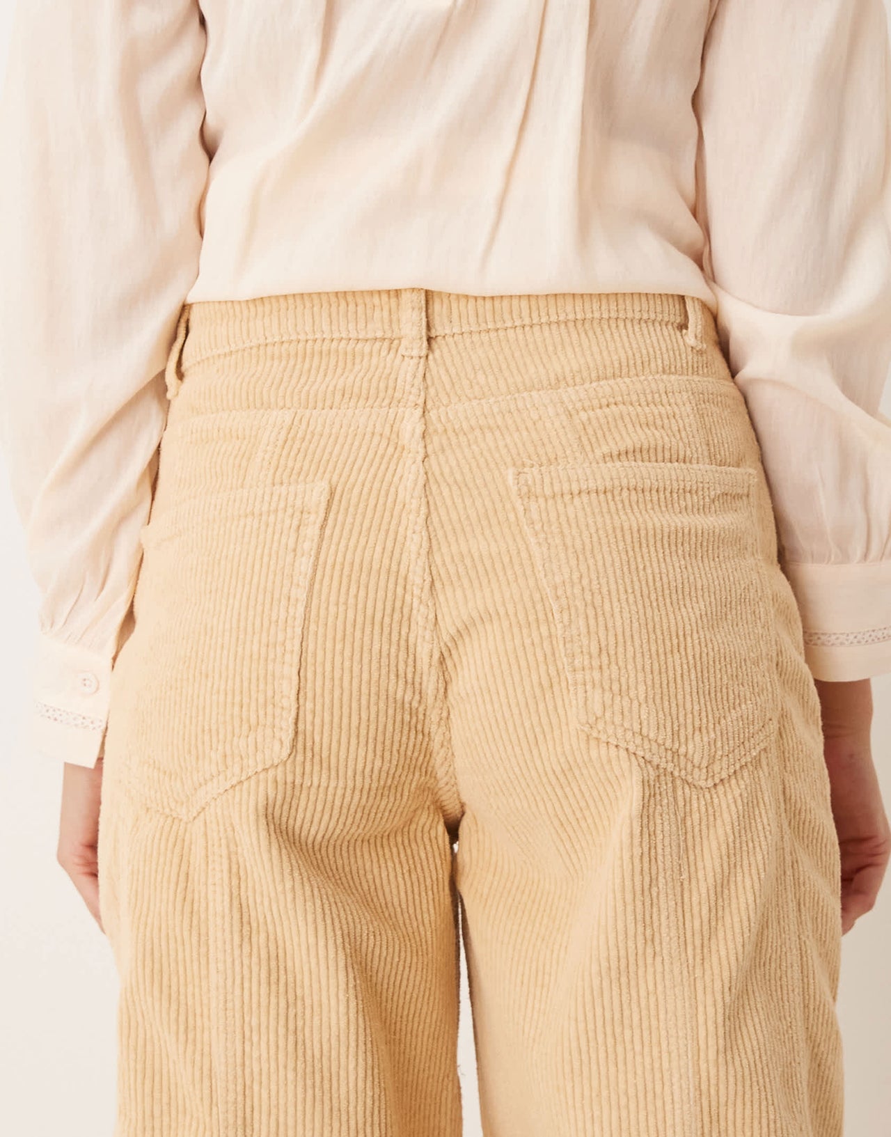 ASOS DESIGN seamed cinch jean in brown corduroy