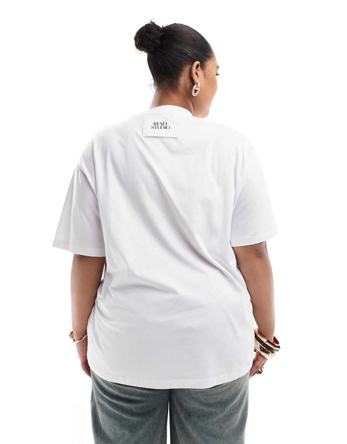 Renee Studio Plus exclusive T-shirt with tomato vine logo graphic in white