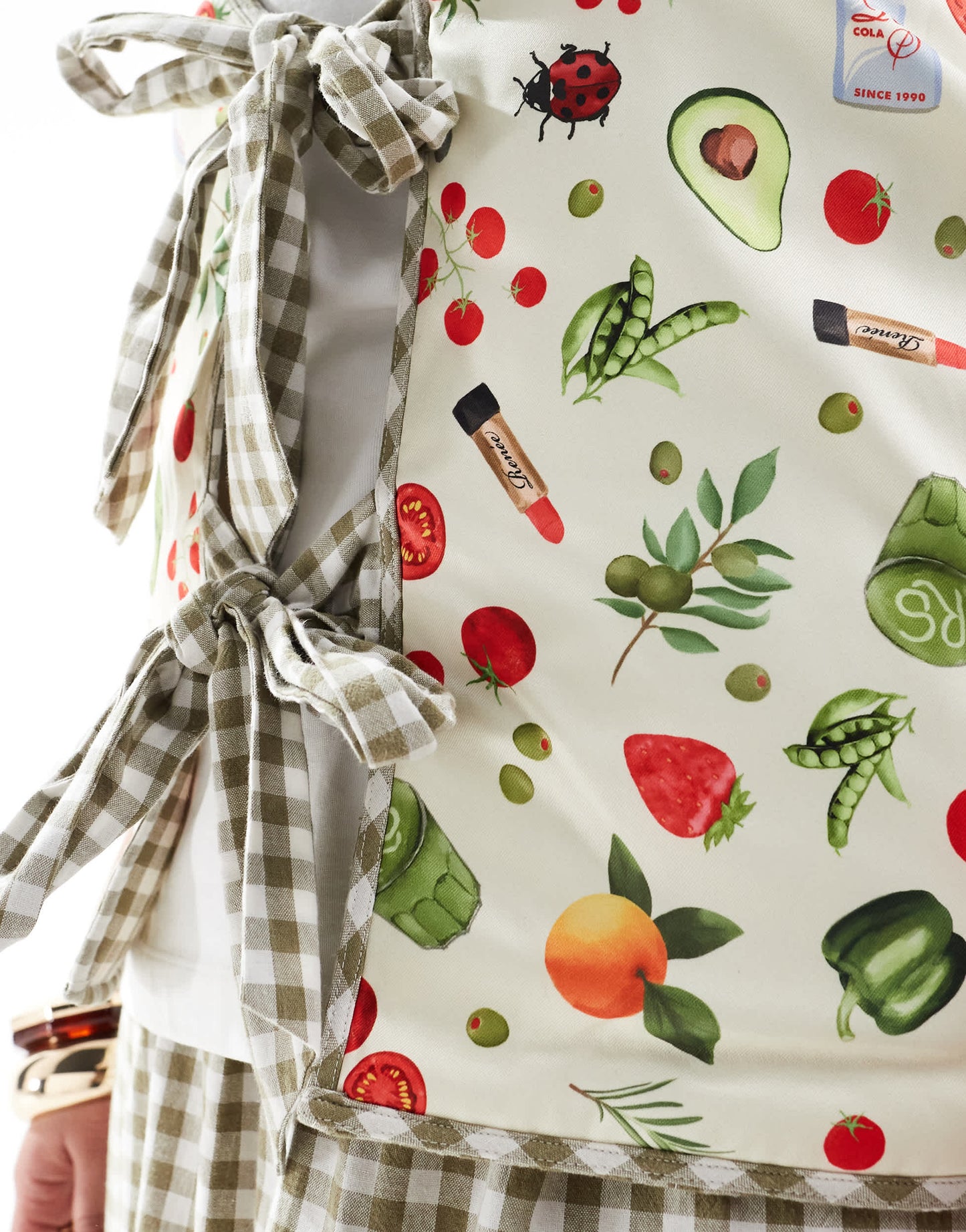 Renee Studio Plus exclusive reversible tie front gilet co-ord in gingham & picnic print