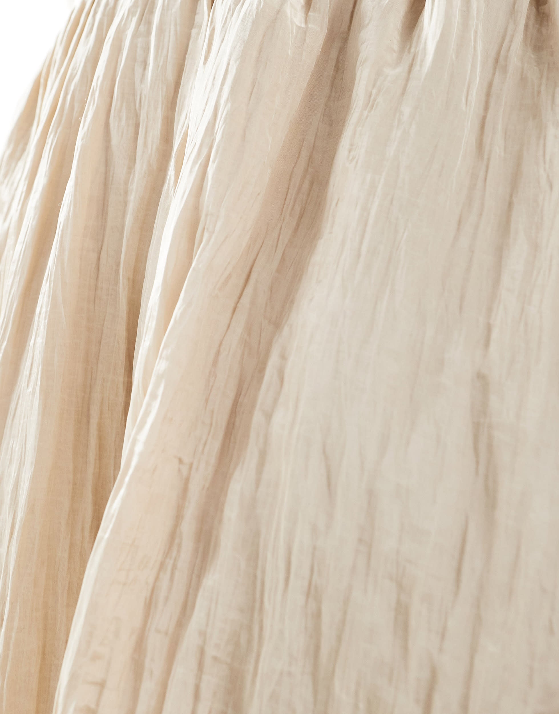 Renee Studio Plus exclusive textured puffball midi skirt in beige