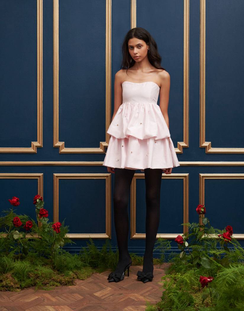 Dream Sister Jane jewel embellished puffball mini dress in powder pink