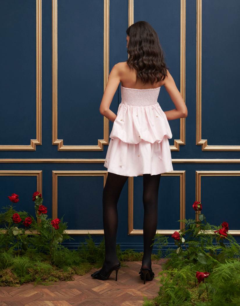 Dream Sister Jane jewel embellished puffball mini dress in powder pink