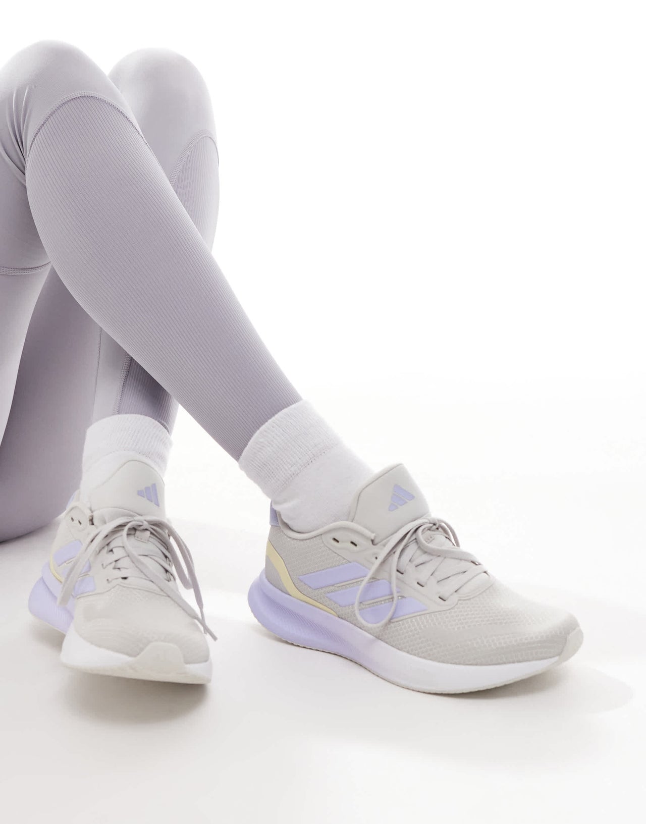 adidas Running Runfalcon 5 trainers in grey and lilac