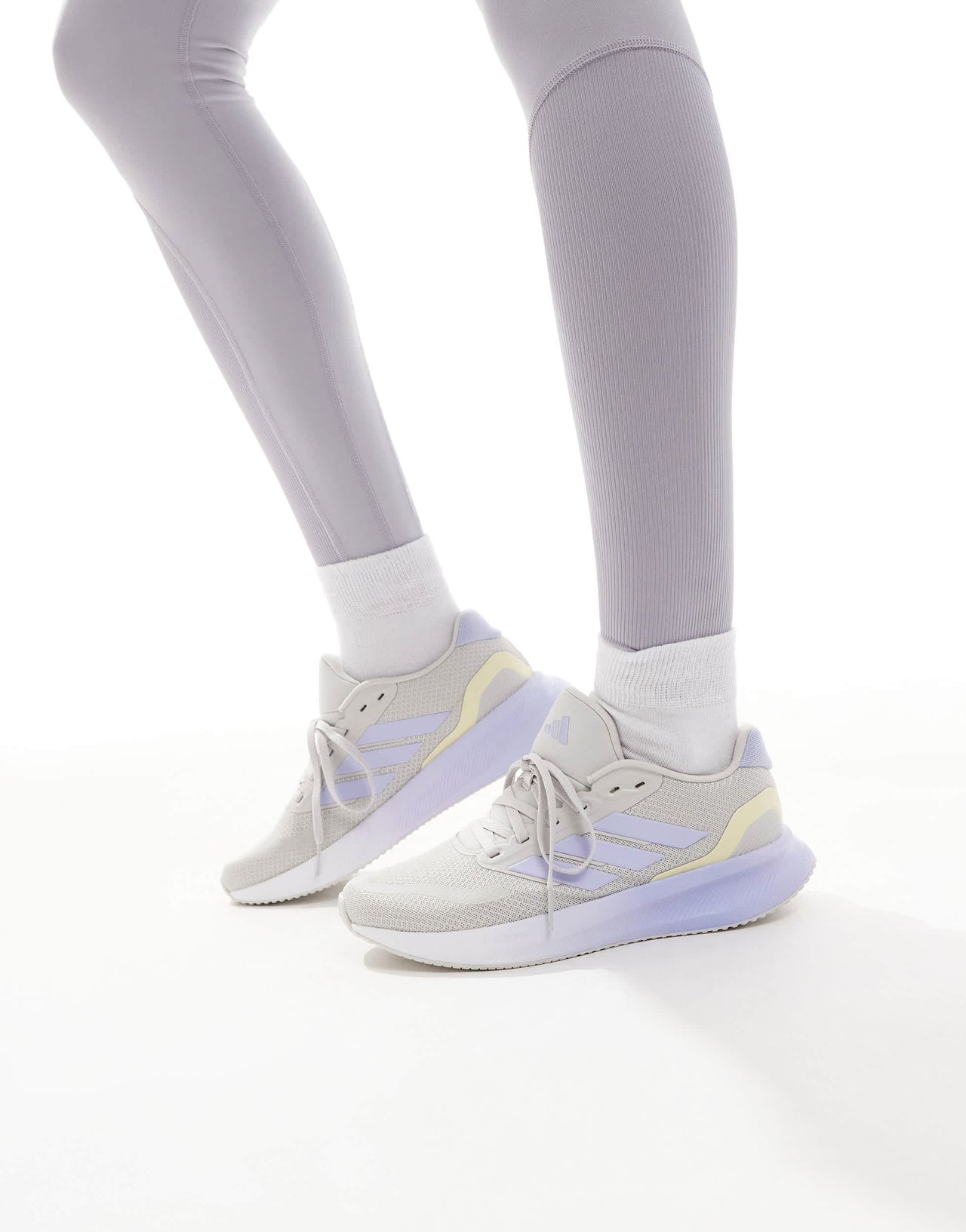adidas Running Runfalcon 5 trainers in grey and lilac