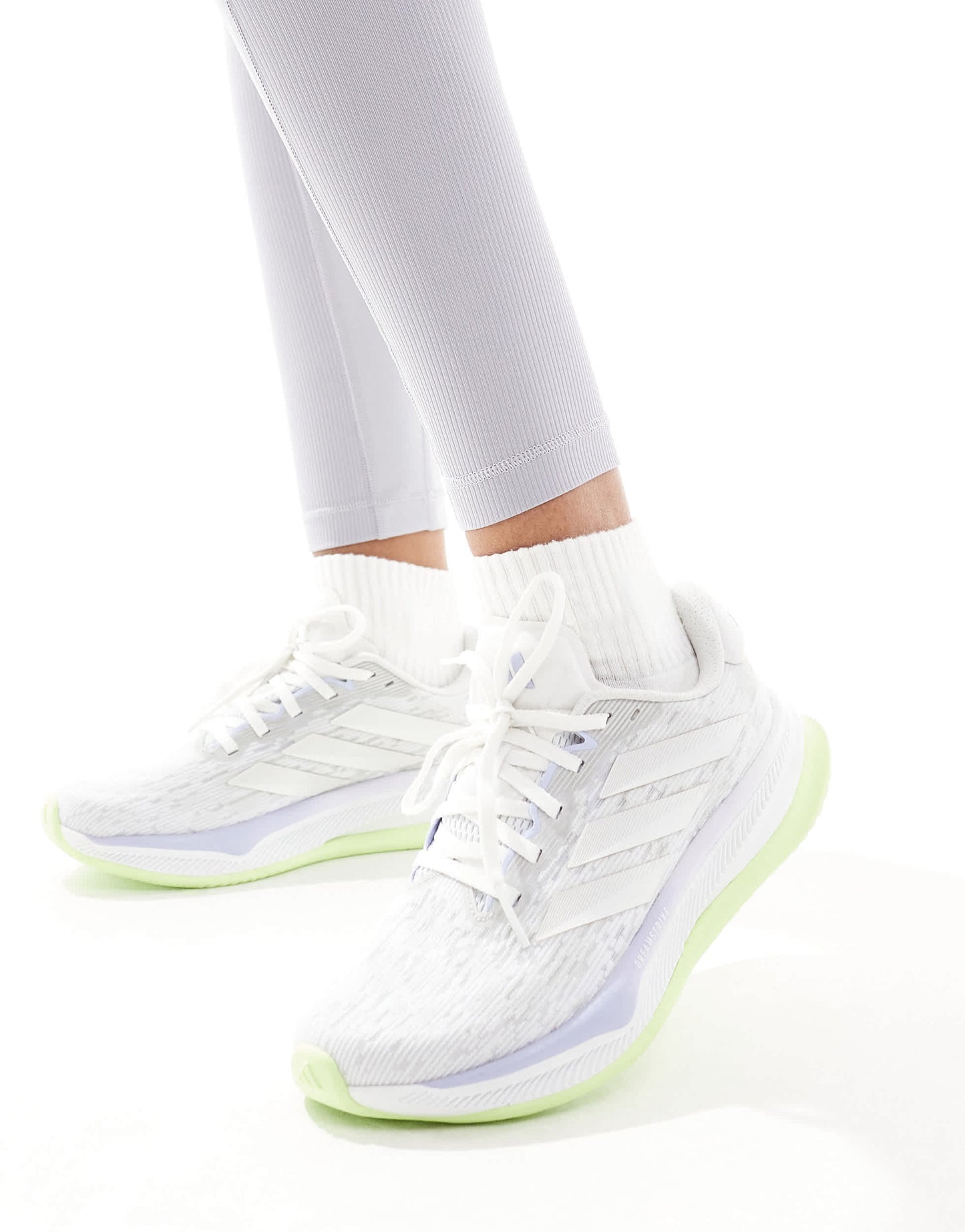 adidas Running Supernova Comfortglide trainers in lime grey and silver