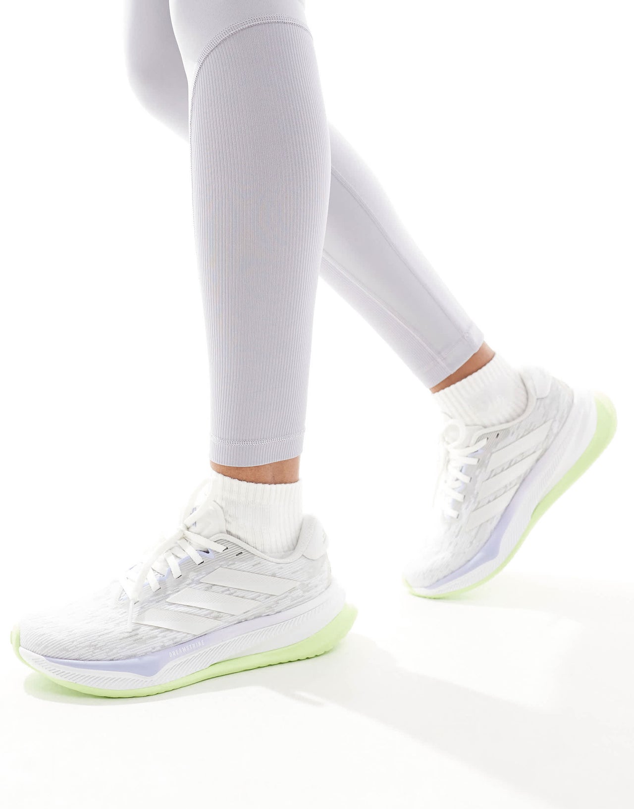 adidas Running Supernova Comfortglide trainers in lime grey and silver