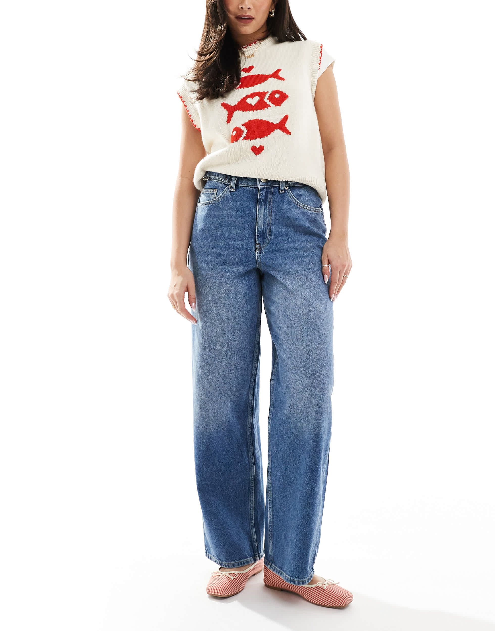 Miss Selfridge cinched waist baggy jean