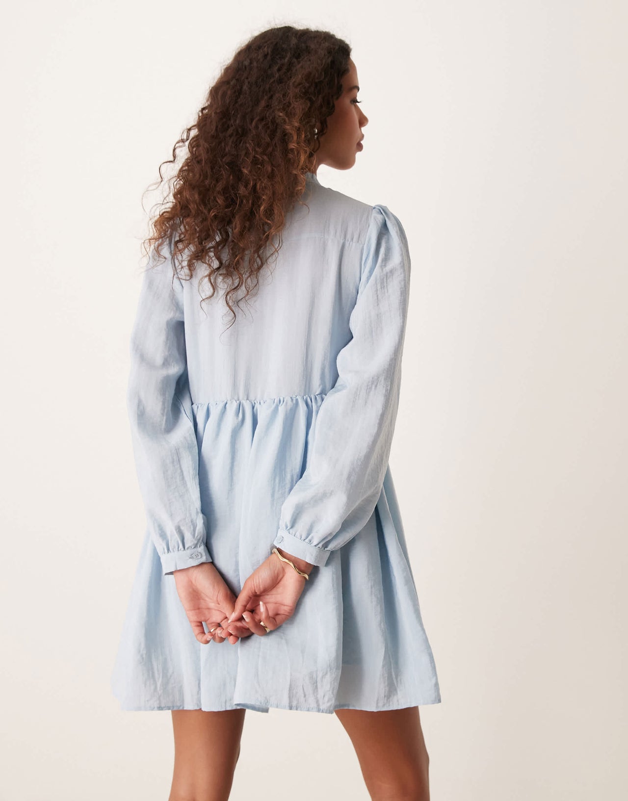 Ghospell oversized collar mini dress in blue