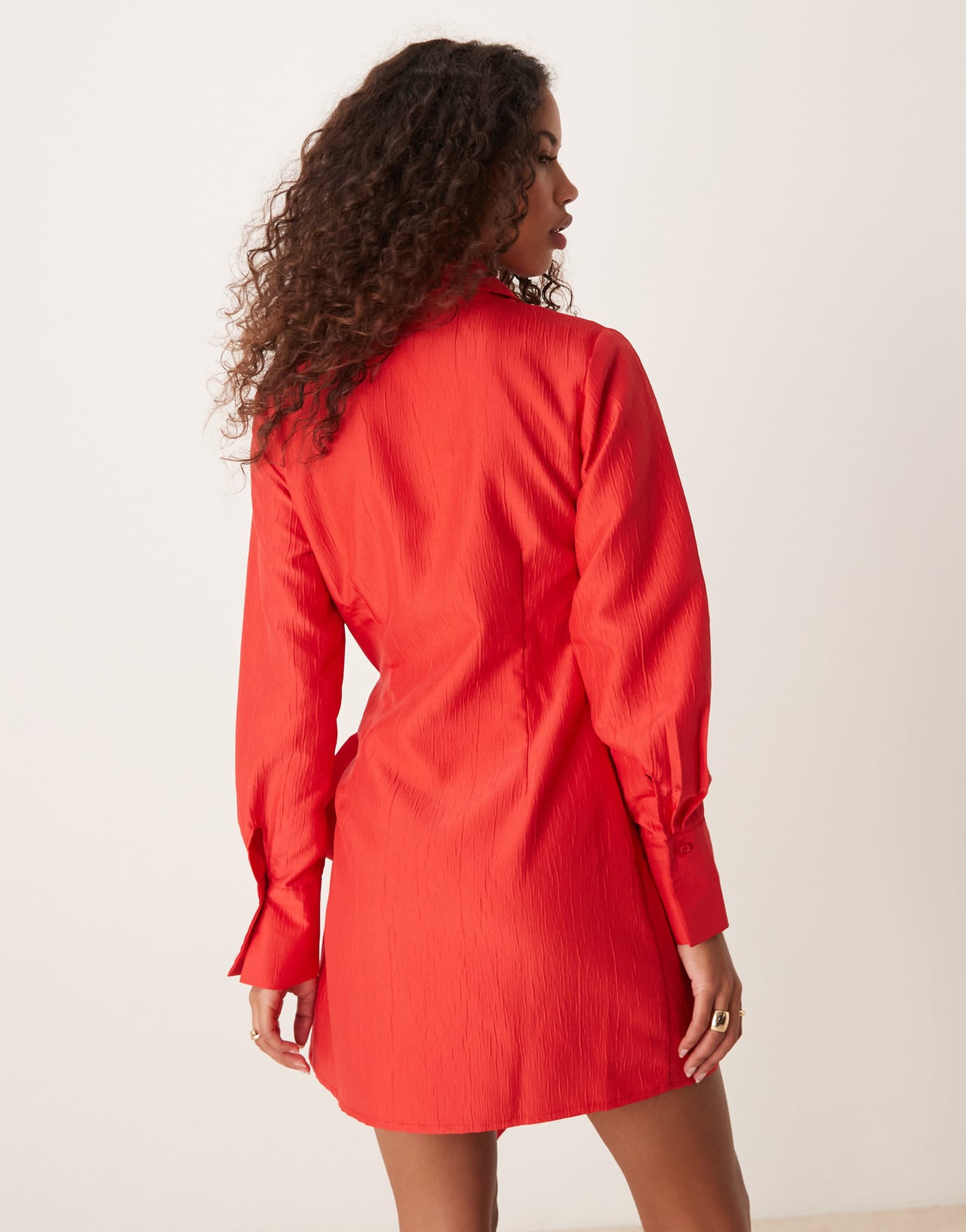 Ghospell taffeta mini dress in red