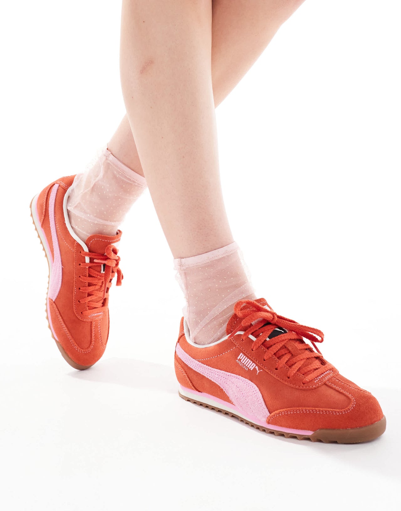 Puma Arizona trainers in red & pink