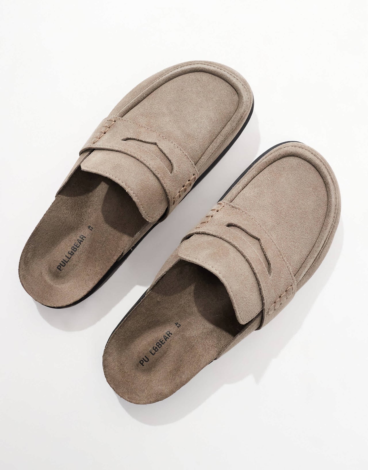 Pull&Bear slip on loafers in grey
