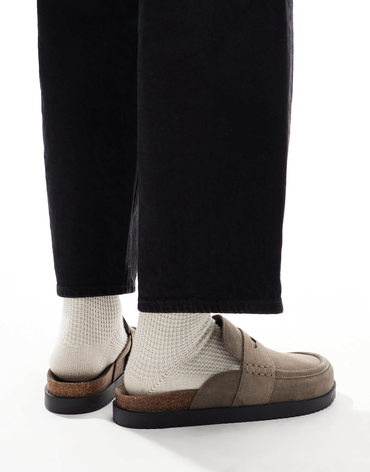 Pull&Bear slip on loafers in grey