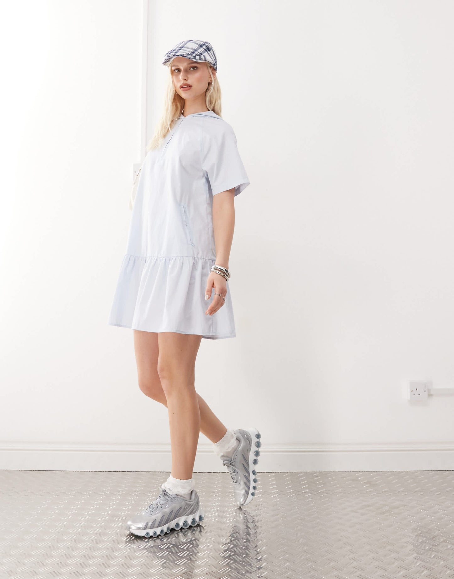 COLLUSION hooded sports mini dress