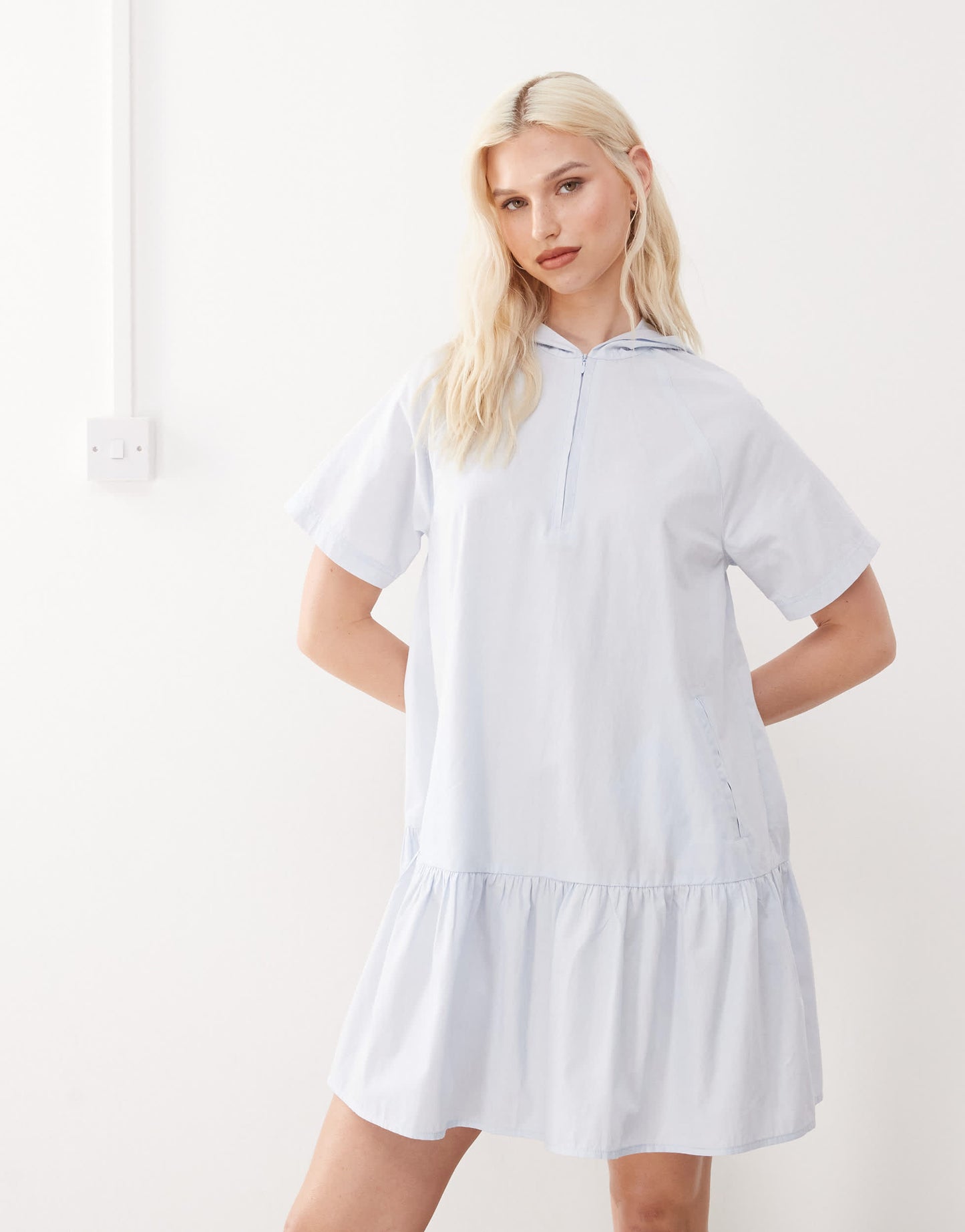 COLLUSION hooded sports mini dress