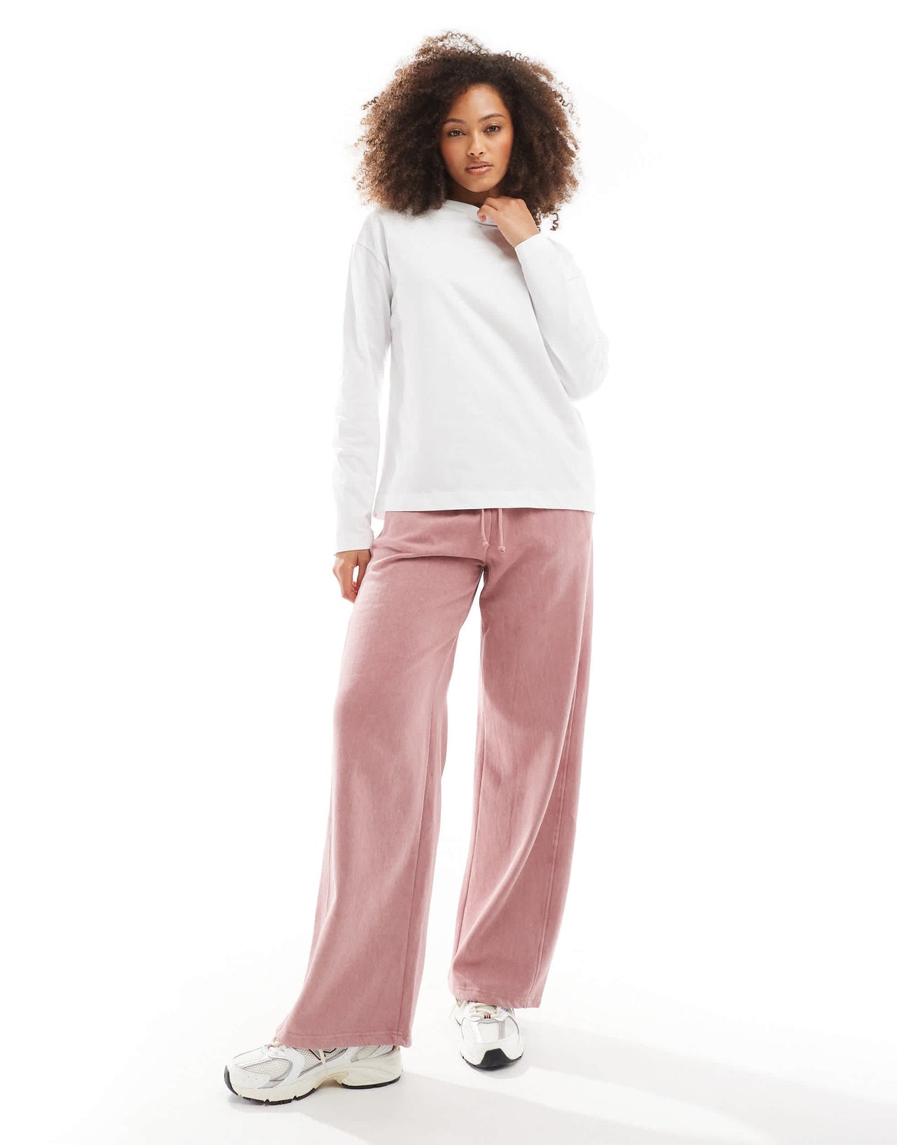 Pull&Bear long sleeve oversized t-shirt in white