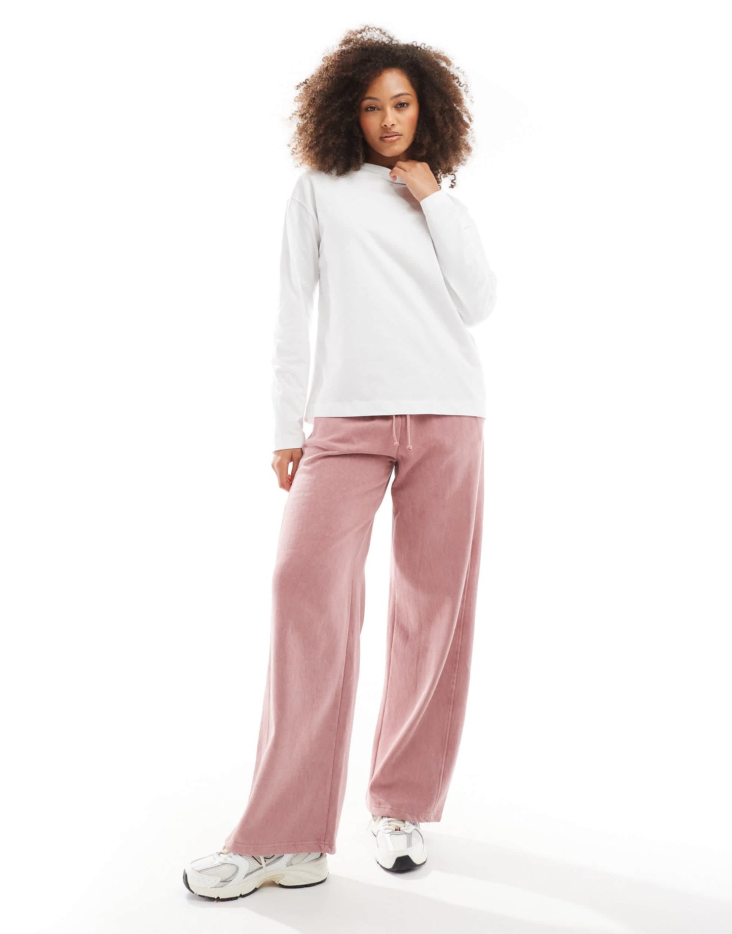 Pull&Bear long sleeve oversized t-shirt in white