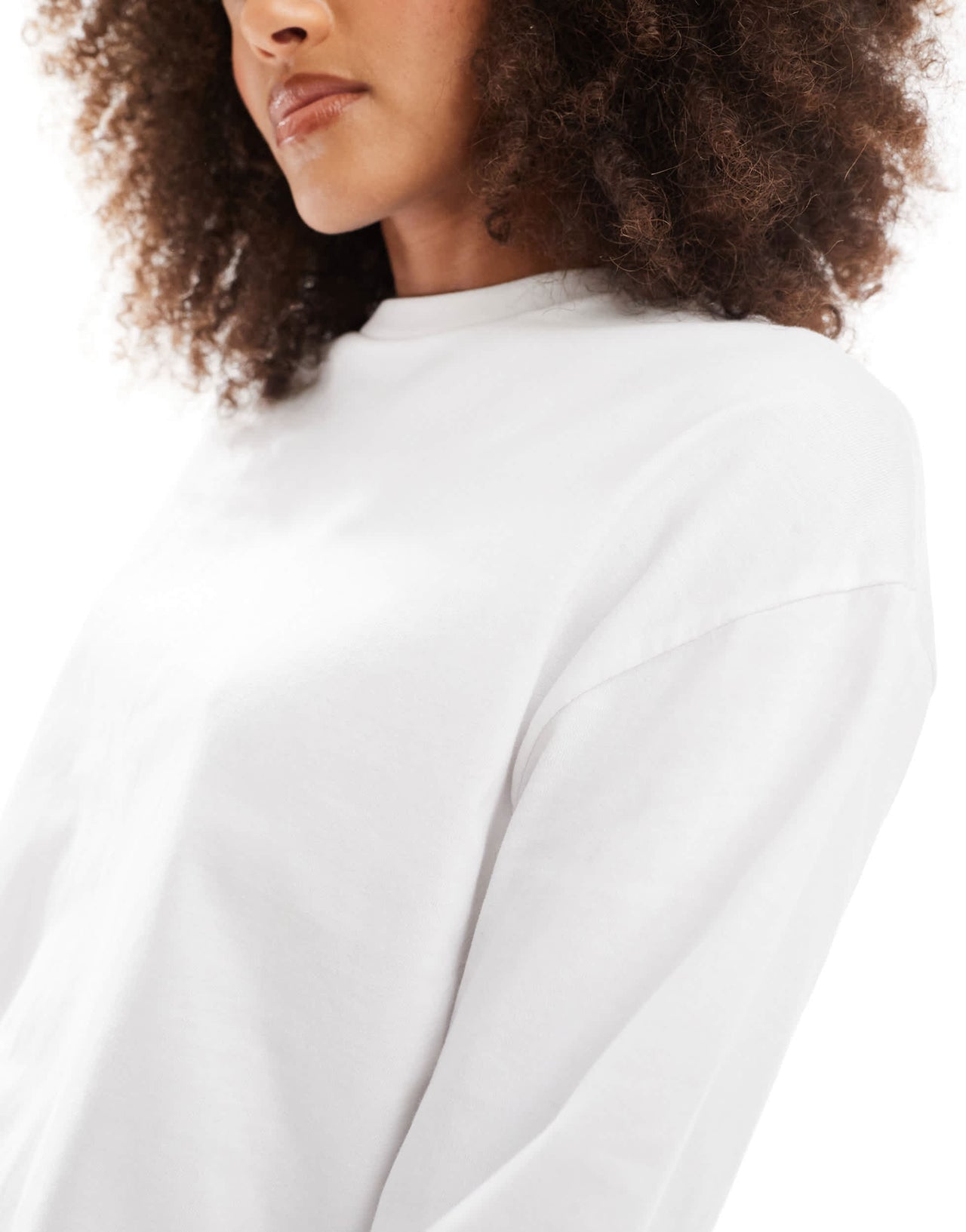 Pull&Bear long sleeve oversized t-shirt in white