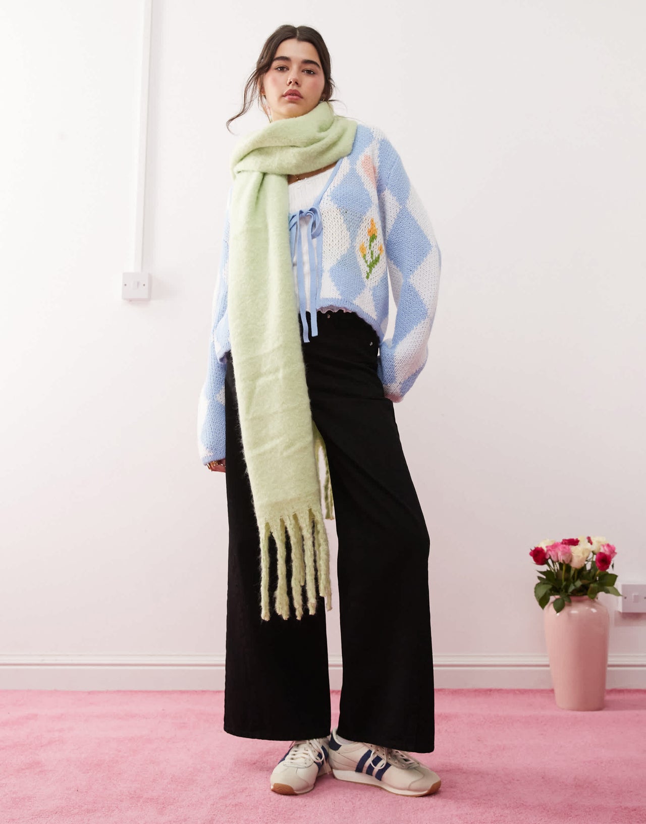 Miss Selfridge wide leg jean in clean black