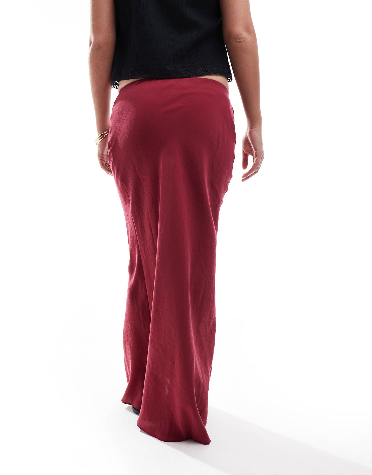 ASOS DESIGN soft touch bias midi skirt in red