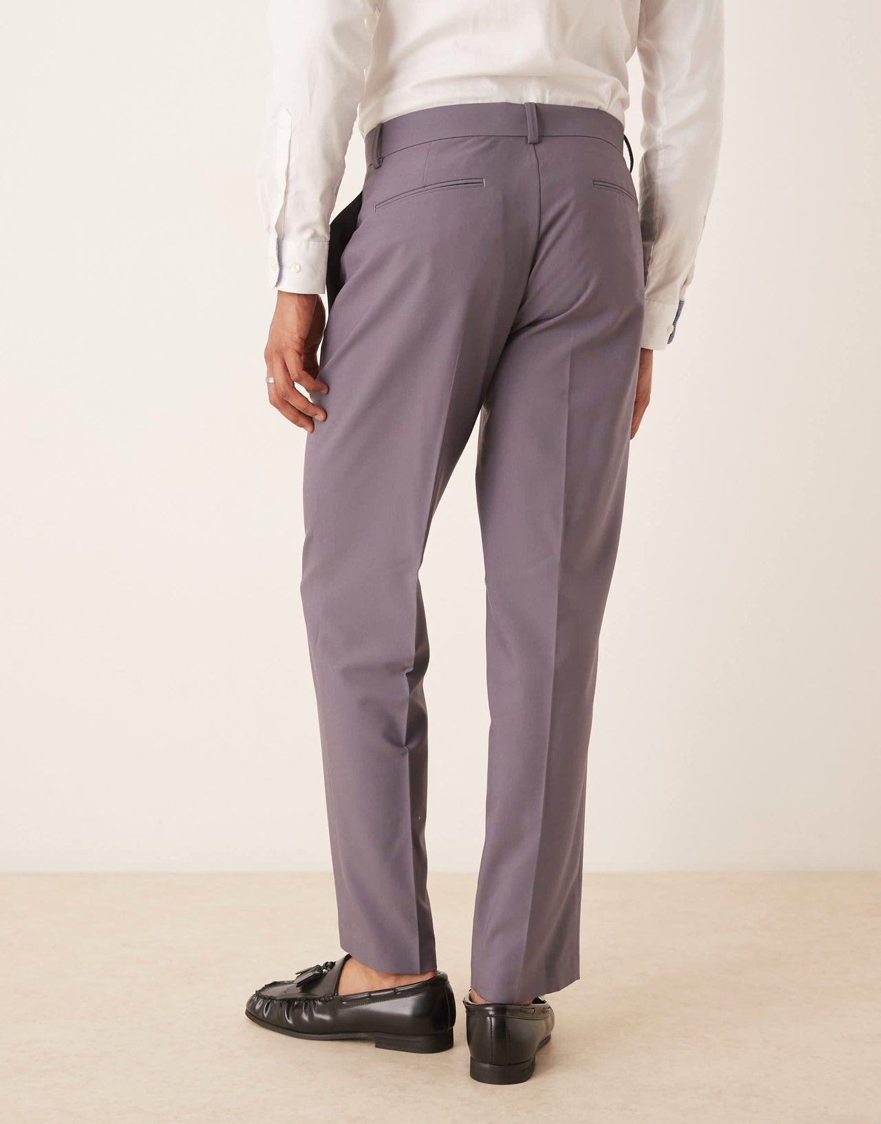 ASOS DESIGN straight leg suit trousers in purple