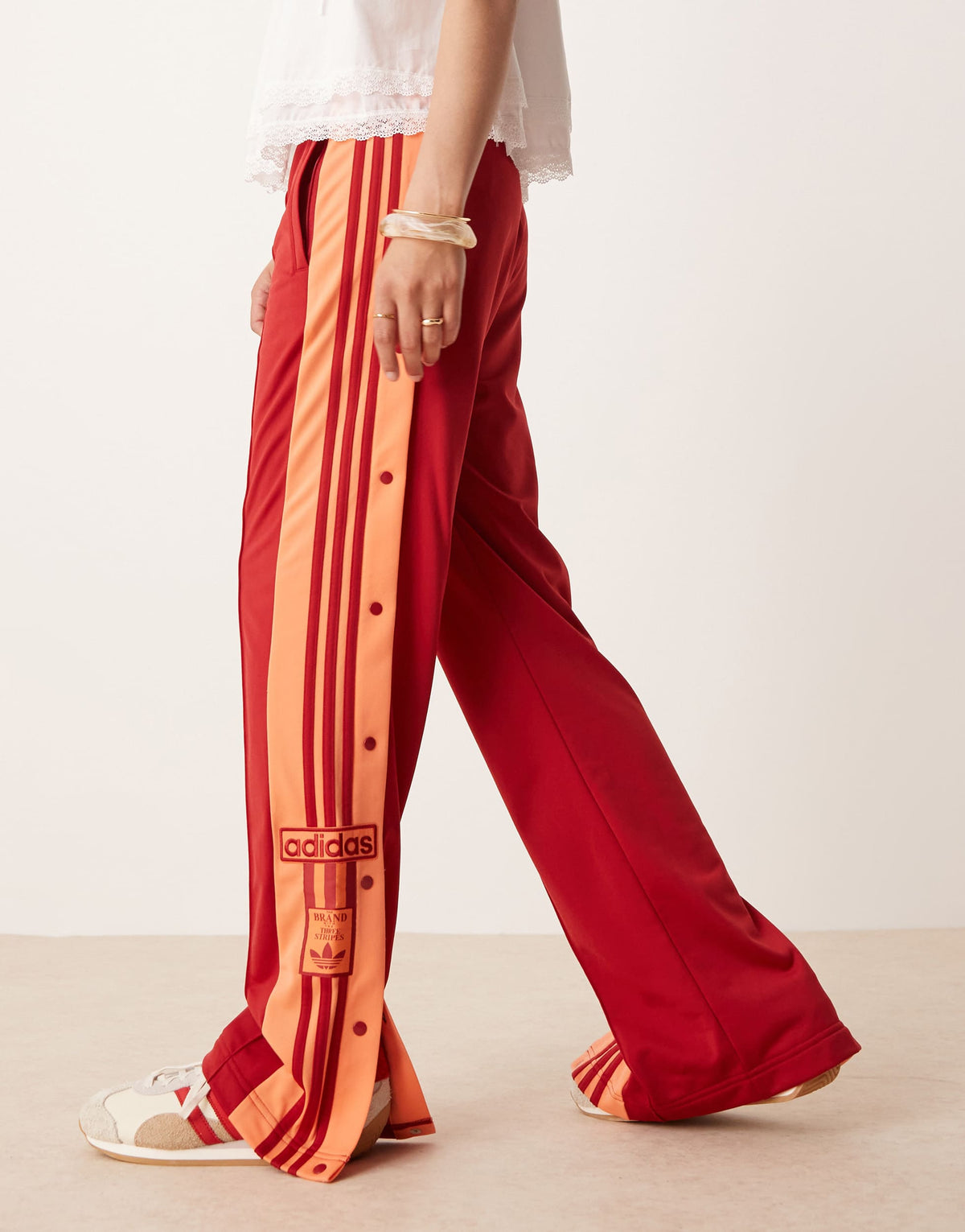 adidas Originals Adibreak track pants in red and orange