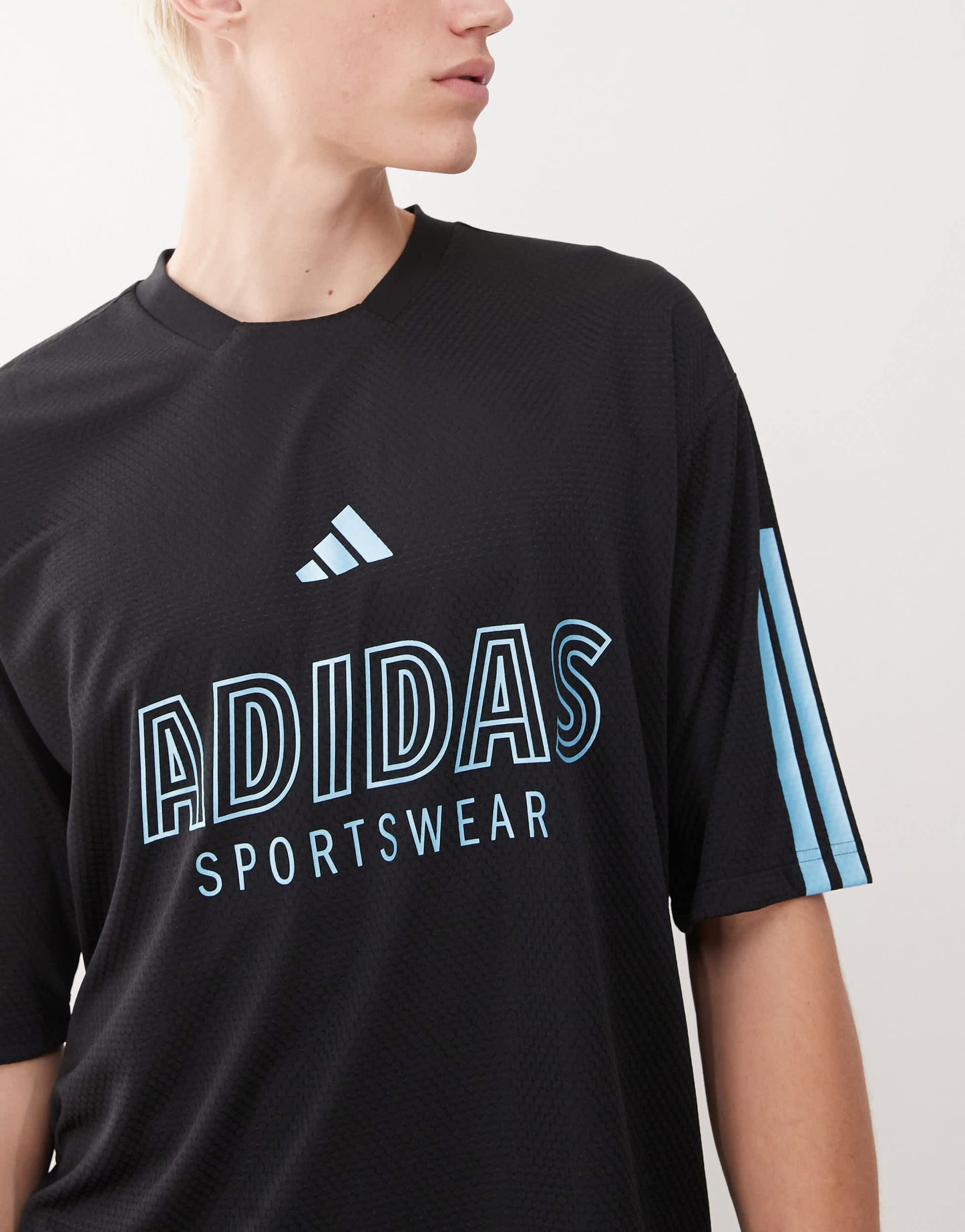 adidas Football Tiro jersey t-shirt in black and blue