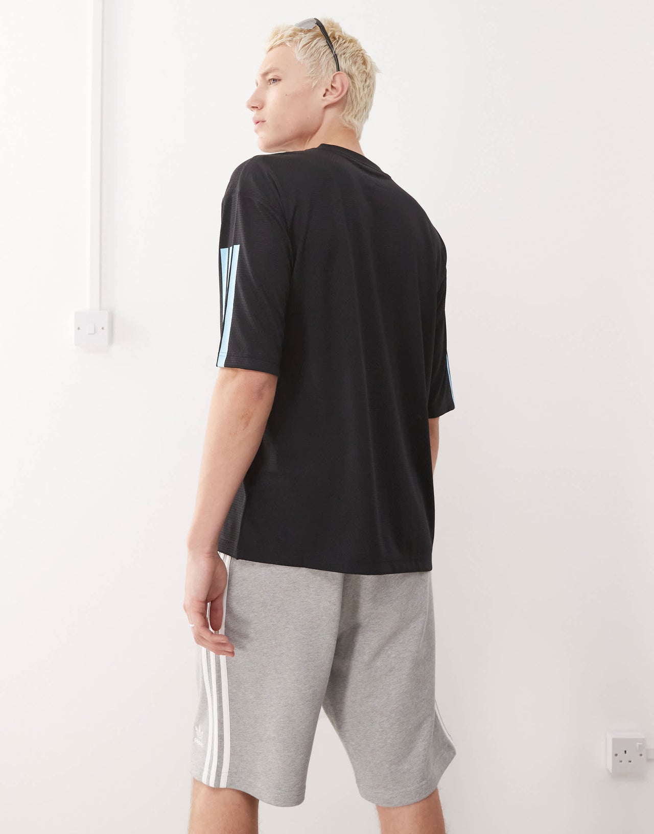 adidas Football Tiro jersey t-shirt in black and blue